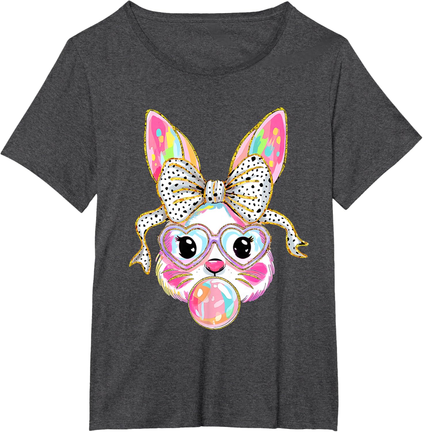 Cute Bunny Coquette Bow Easter Day Rabbit Teens Girls Kids T-Shirt