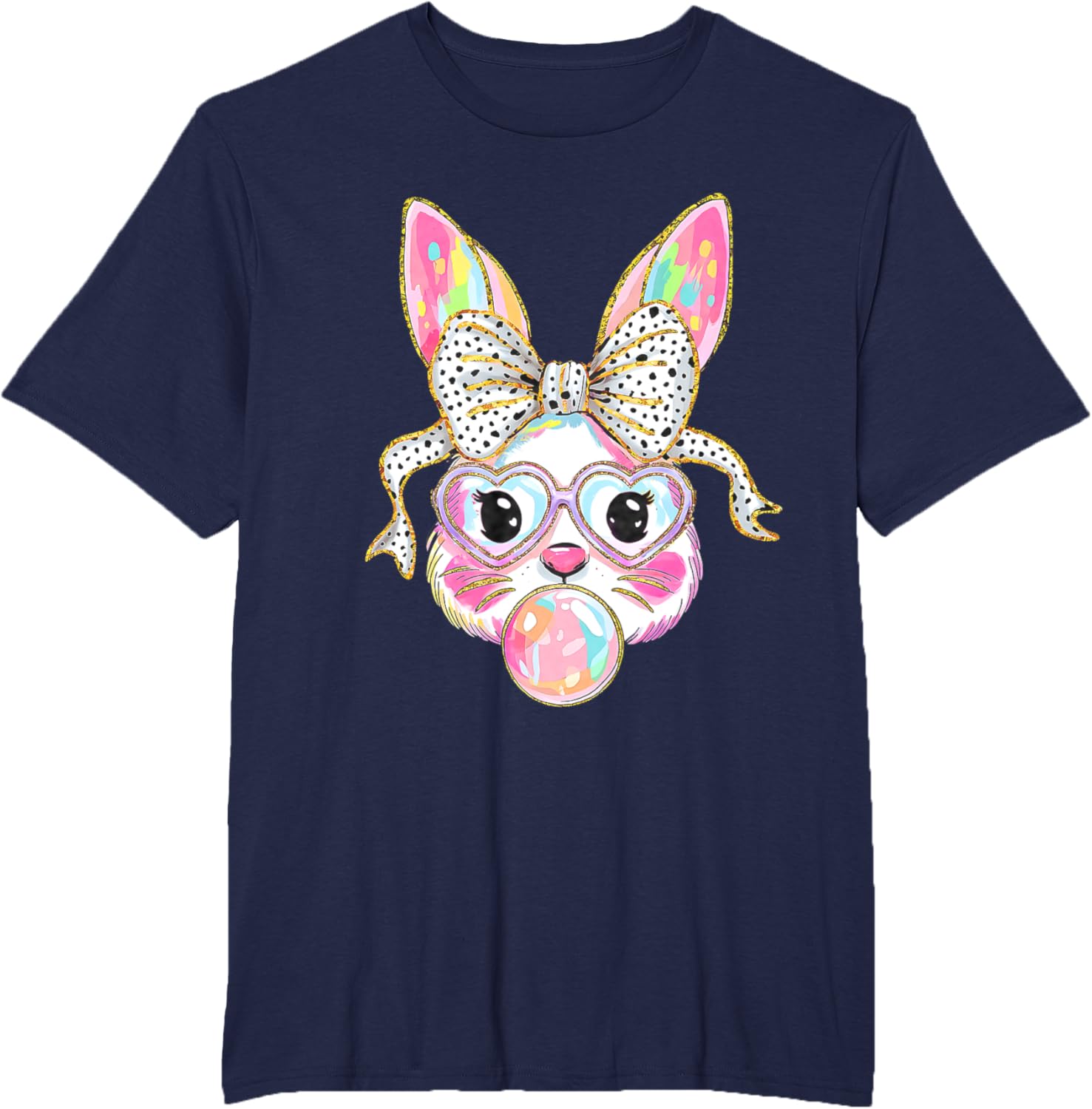 Cute Bunny Coquette Bow Easter Day Rabbit Teens Girls Kids T-Shirt