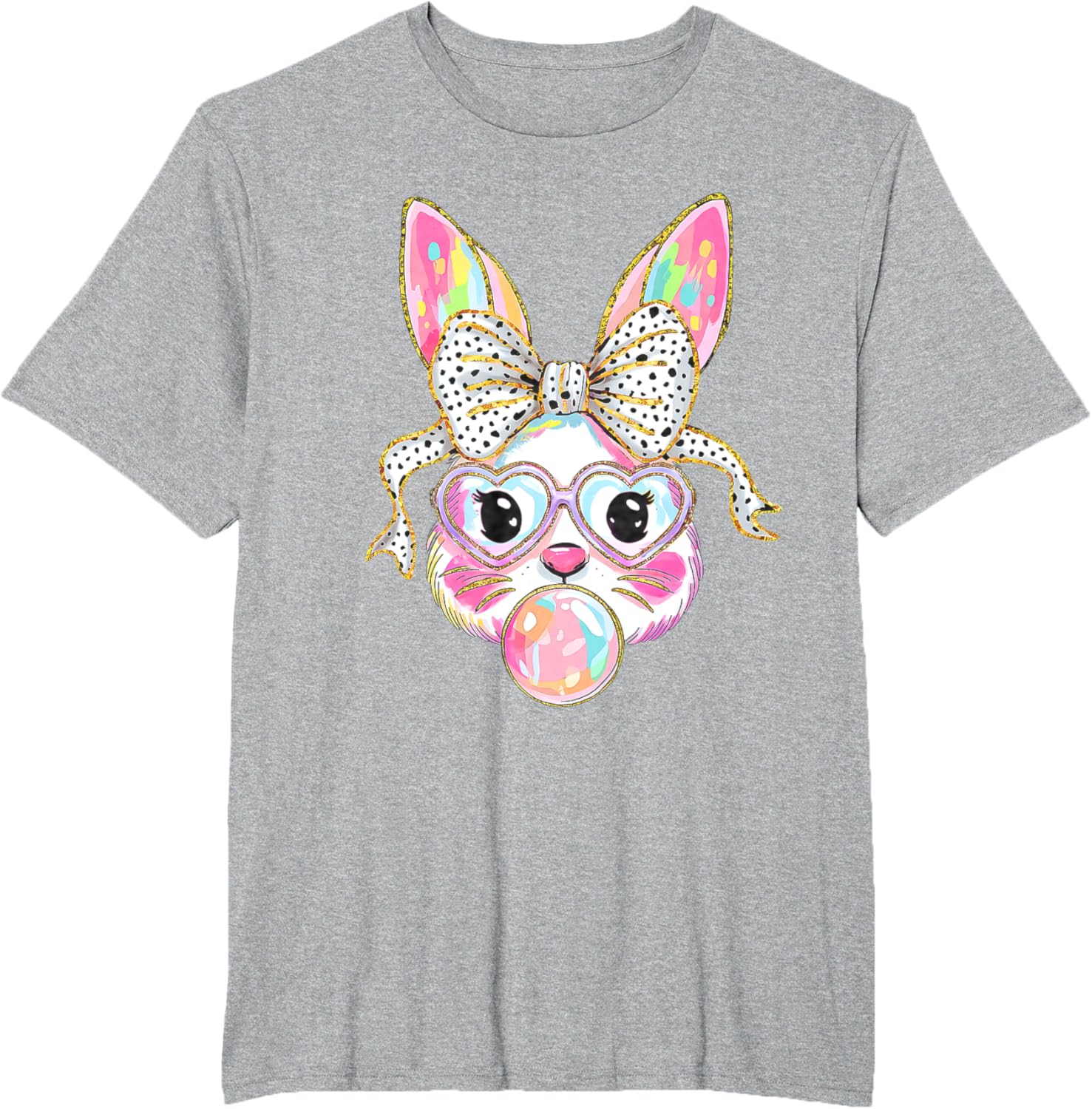 Cute Bunny Coquette Bow Easter Day Rabbit Teens Girls Kids T-Shirt