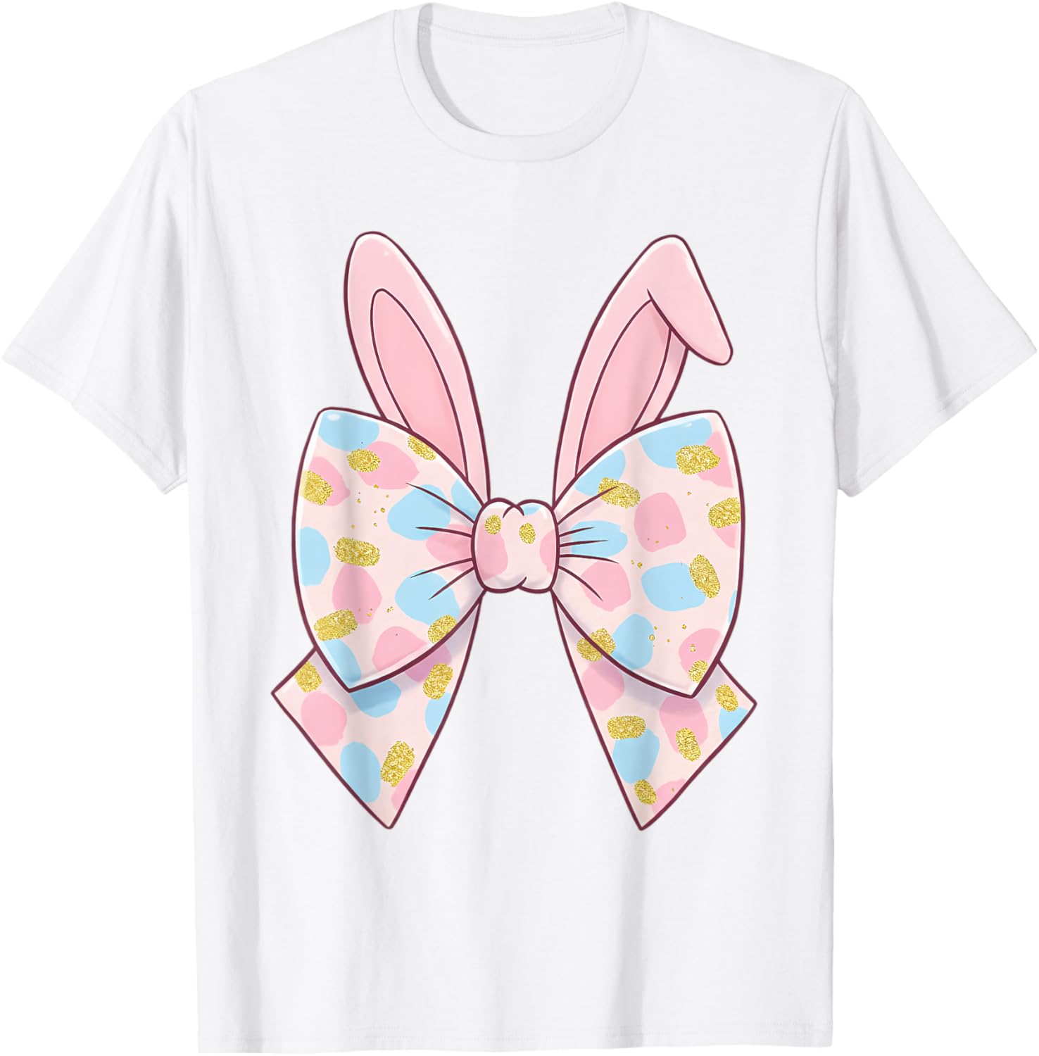 Cute Bunny Coquette Bow Rabbit Easter Day Women Girls Kids T-Shirt