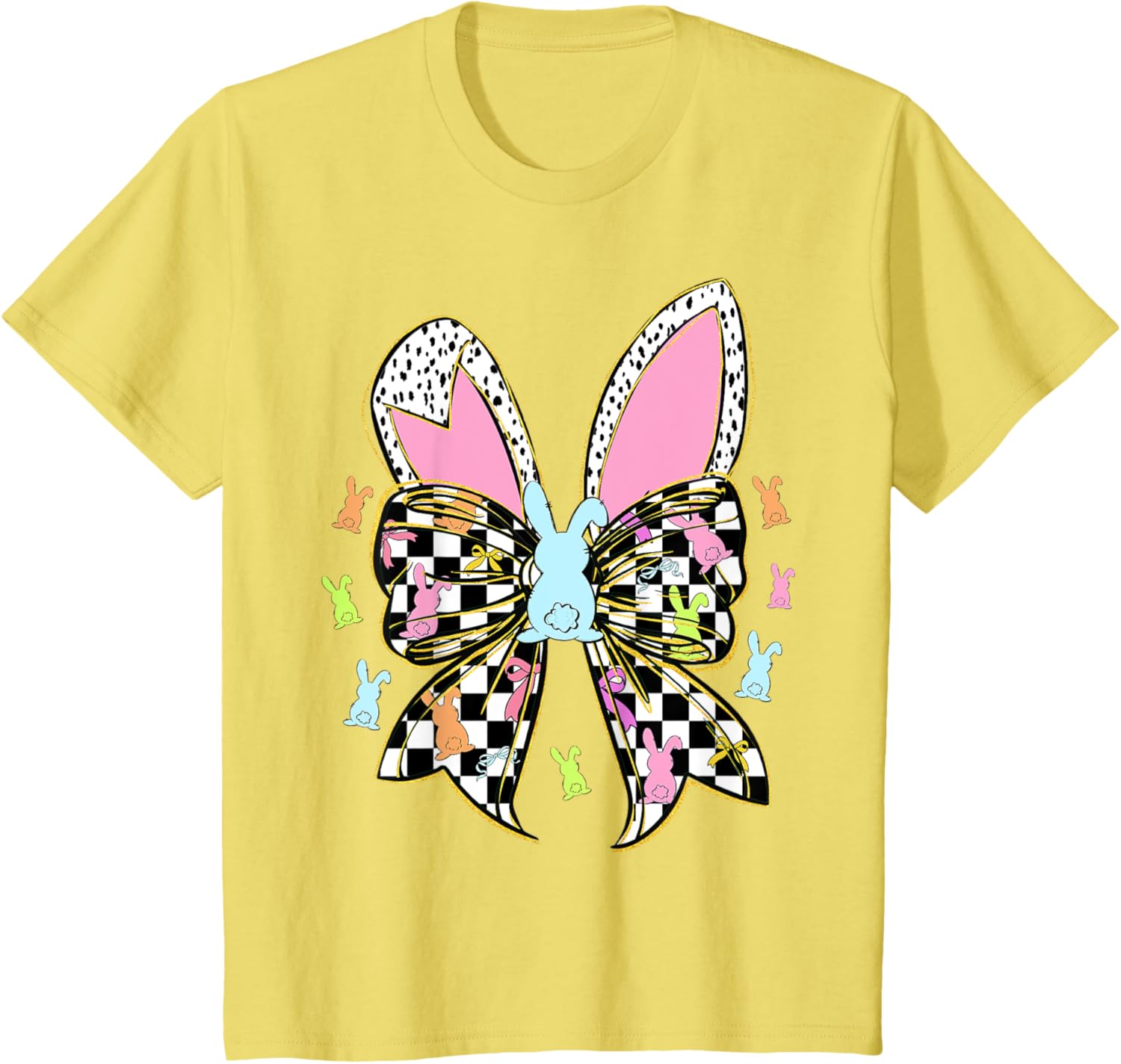 Cute Bunny Coquette Bow Rabbit Easter Day Women Girls Kids T-Shirt