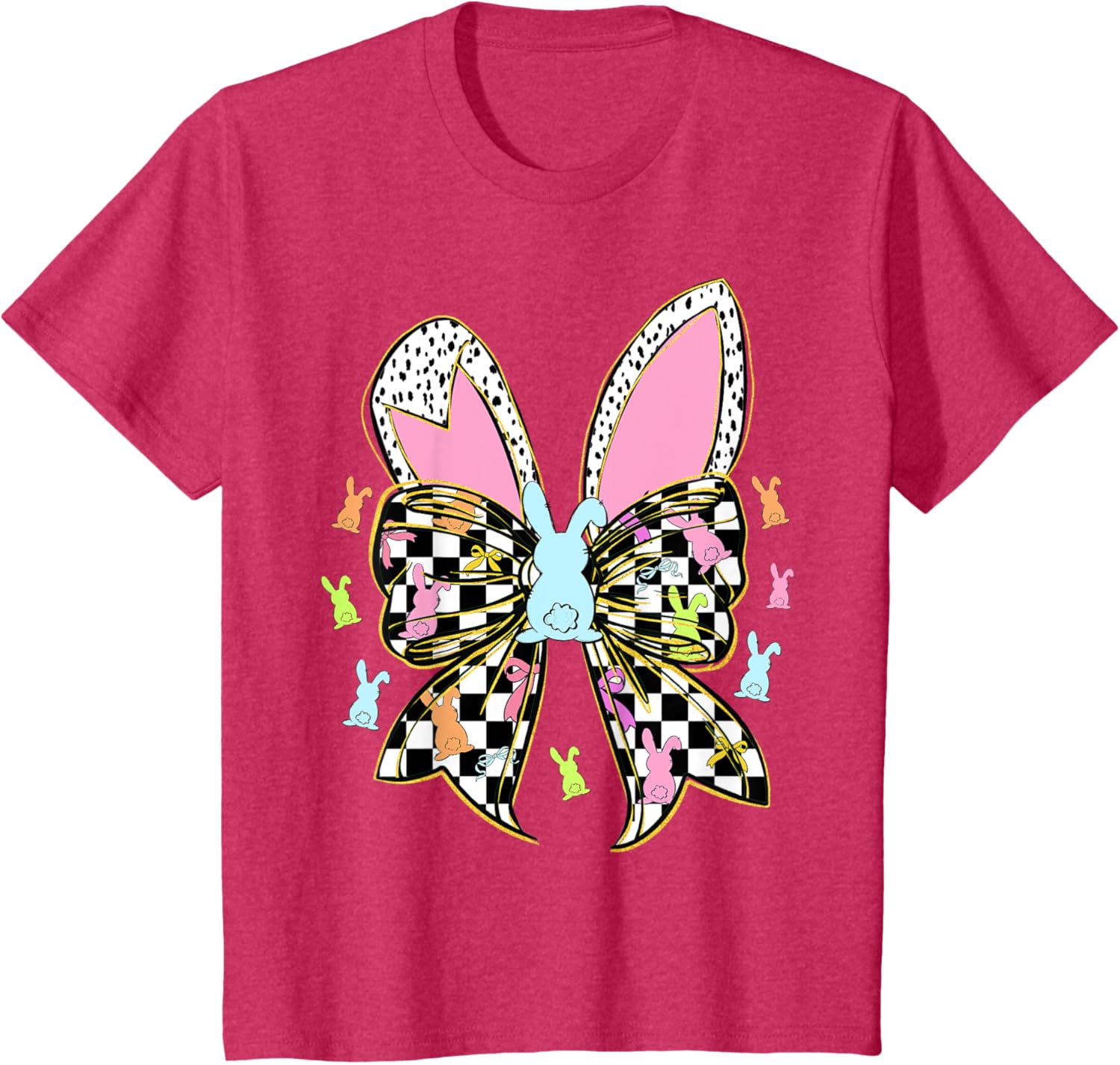 Cute Bunny Coquette Bow Rabbit Easter Day Women Girls Kids T-Shirt