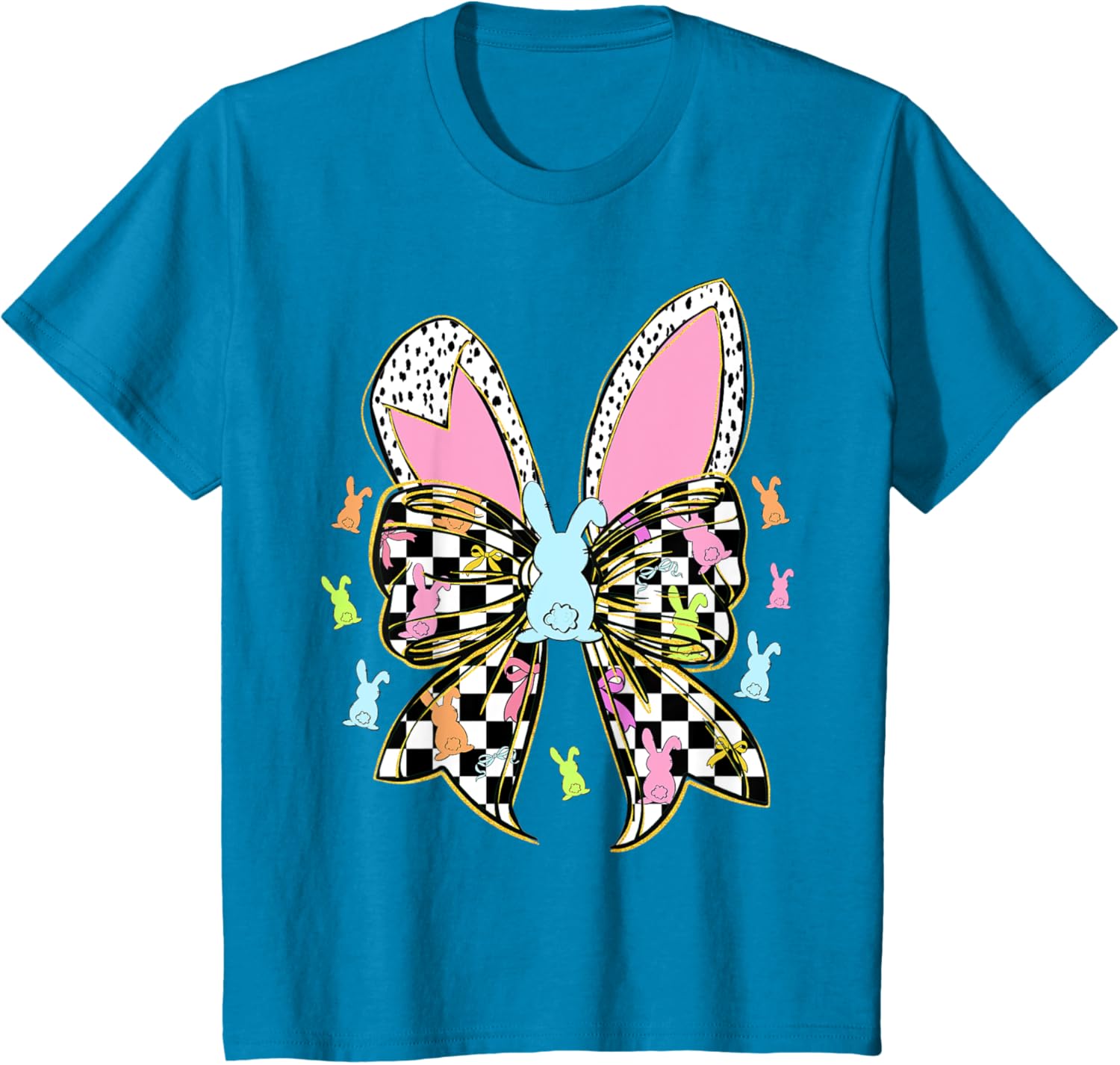 Cute Bunny Coquette Bow Rabbit Easter Day Women Girls Kids T-Shirt