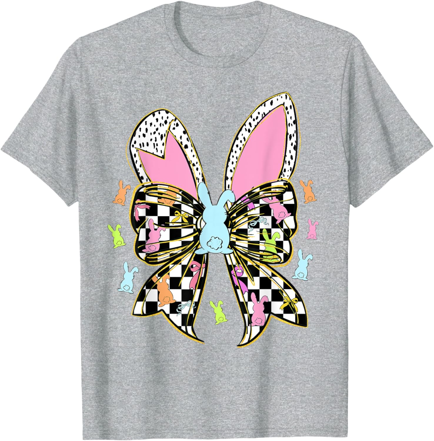 Cute Bunny Coquette Bow Rabbit Easter Day Women Girls Kids T-Shirt