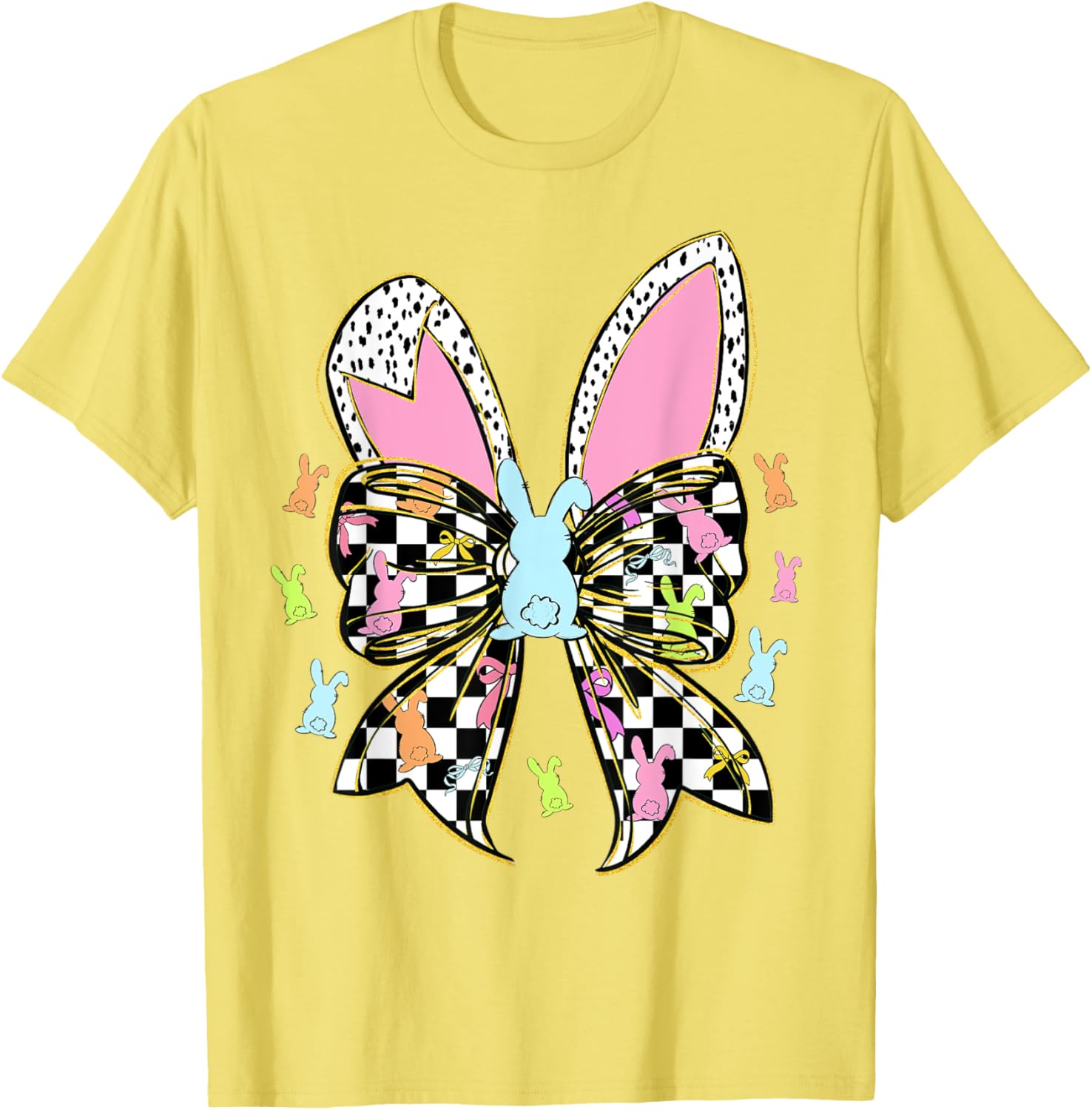 Cute Bunny Coquette Bow Rabbit Easter Day Women Girls Kids T-Shirt