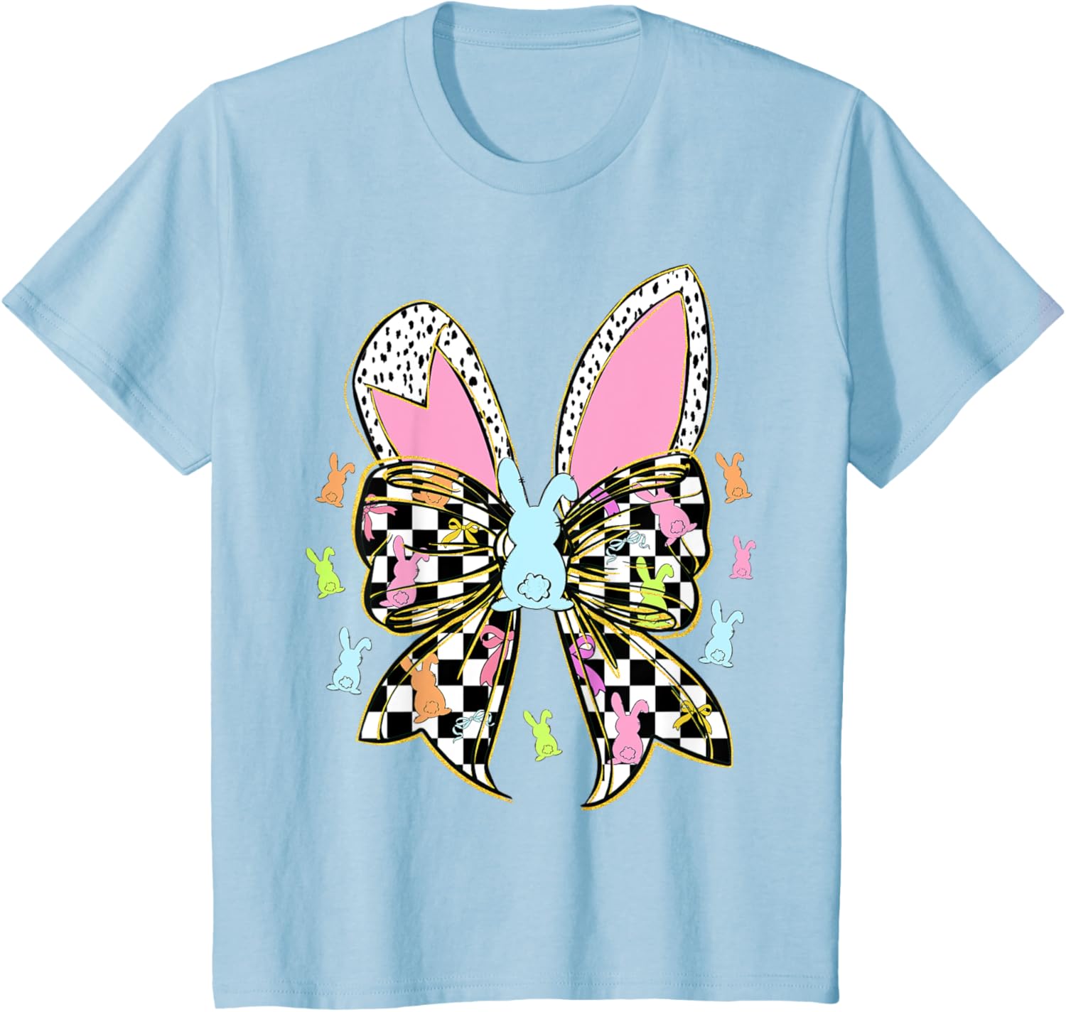 Cute Bunny Coquette Bow Rabbit Easter Day Women Girls Kids T-Shirt