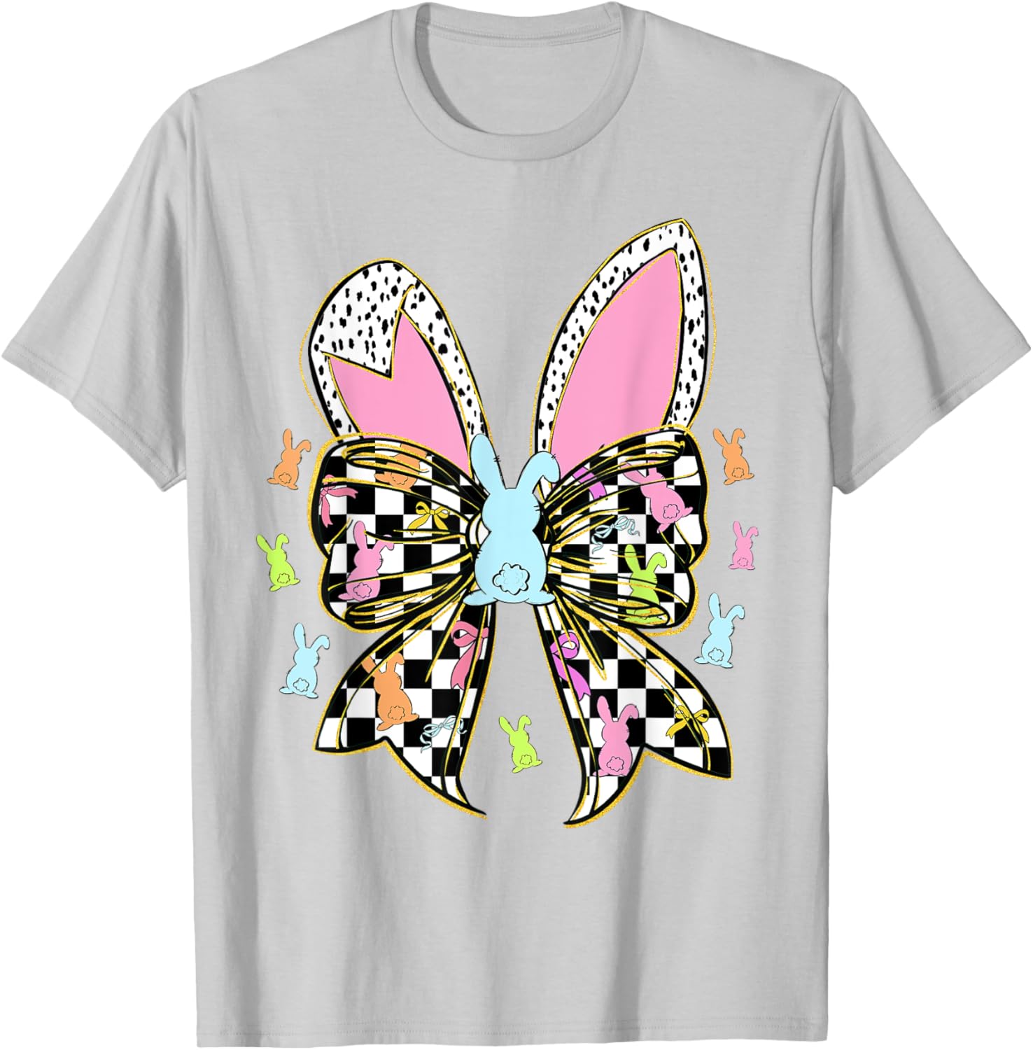 Cute Bunny Coquette Bow Rabbit Easter Day Women Girls Kids T-Shirt