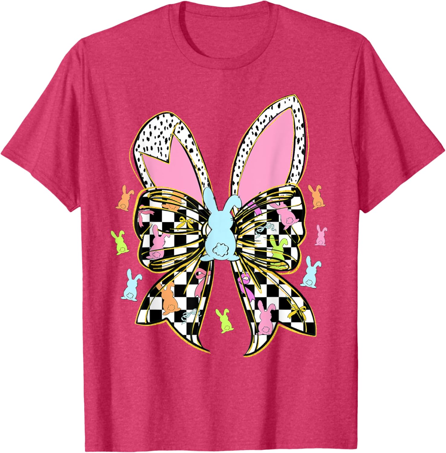 Cute Bunny Coquette Bow Rabbit Easter Day Women Girls Kids T-Shirt