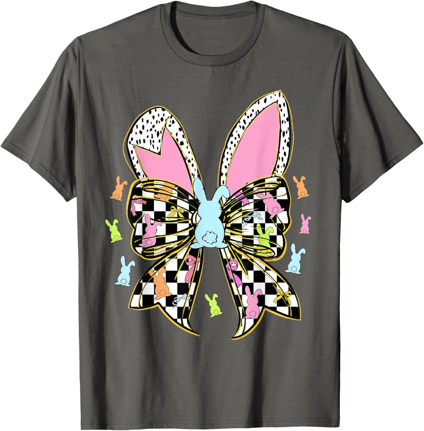 Cute Bunny Coquette Bow Rabbit Easter Day Women Girls Kids T-Shirt