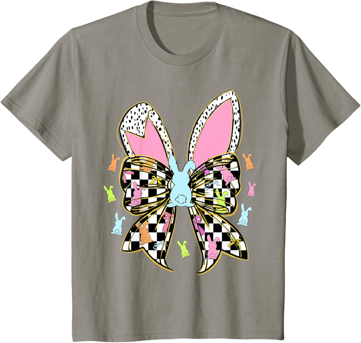 Cute Bunny Coquette Bow Rabbit Easter Day Women Girls Kids T-Shirt