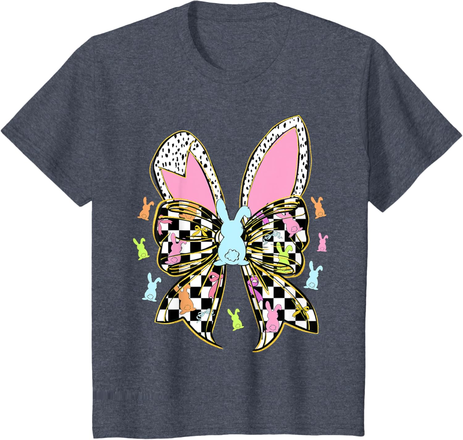 Cute Bunny Coquette Bow Rabbit Easter Day Women Girls Kids T-Shirt