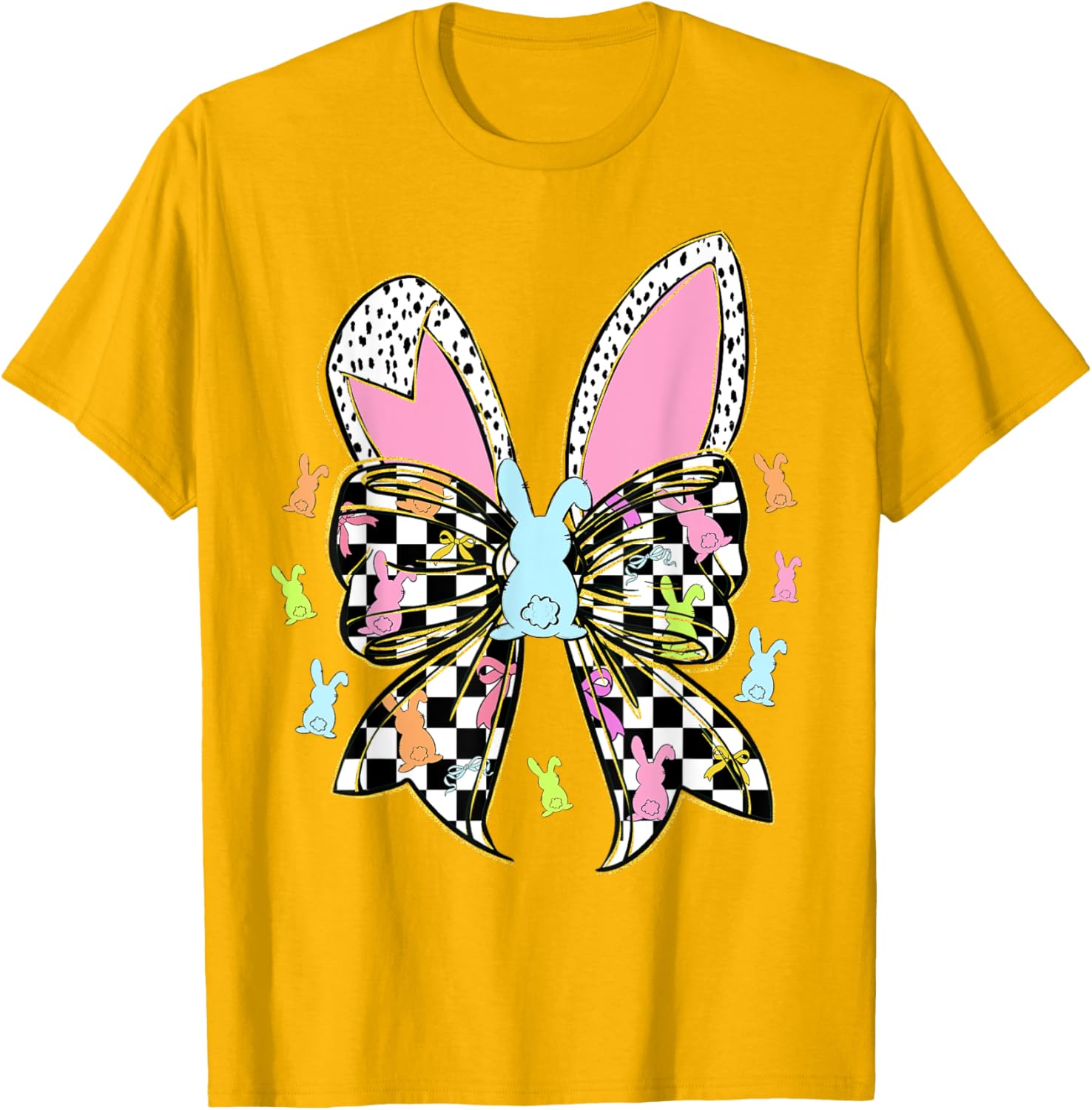 Cute Bunny Coquette Bow Rabbit Easter Day Women Girls Kids T-Shirt