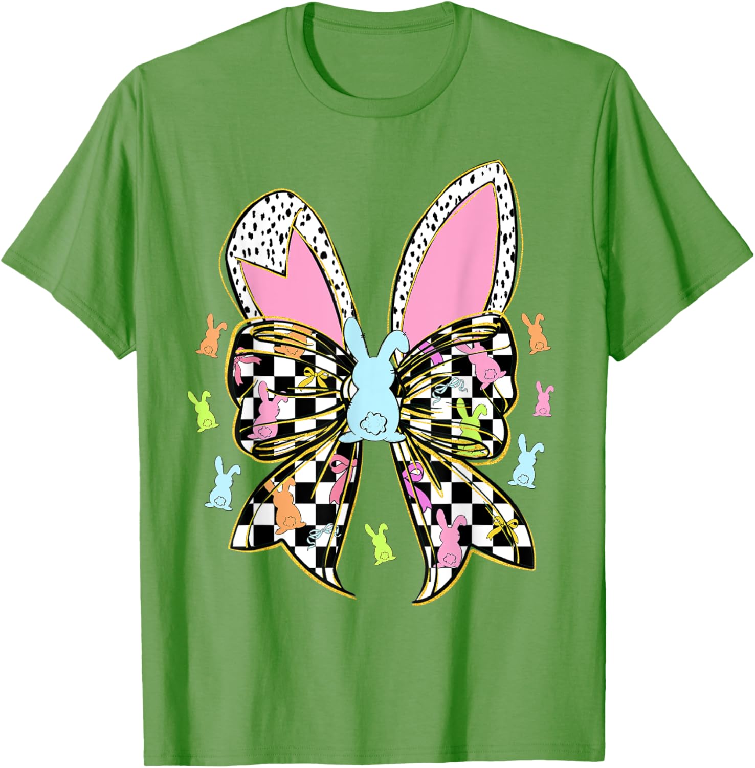 Cute Bunny Coquette Bow Rabbit Easter Day Women Girls Kids T-Shirt