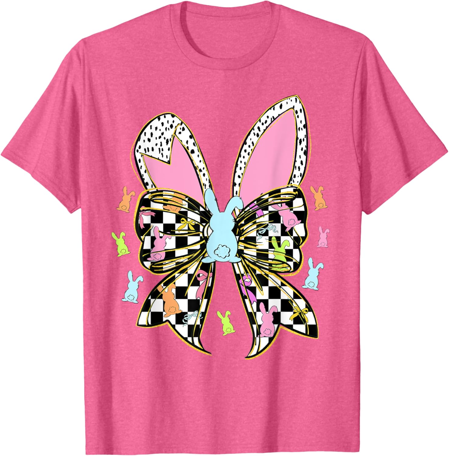 Cute Bunny Coquette Bow Rabbit Easter Day Women Girls Kids T-Shirt