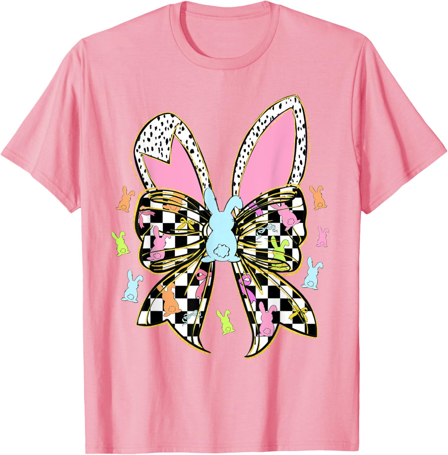 Cute Bunny Coquette Bow Rabbit Easter Day Women Girls Kids T-Shirt