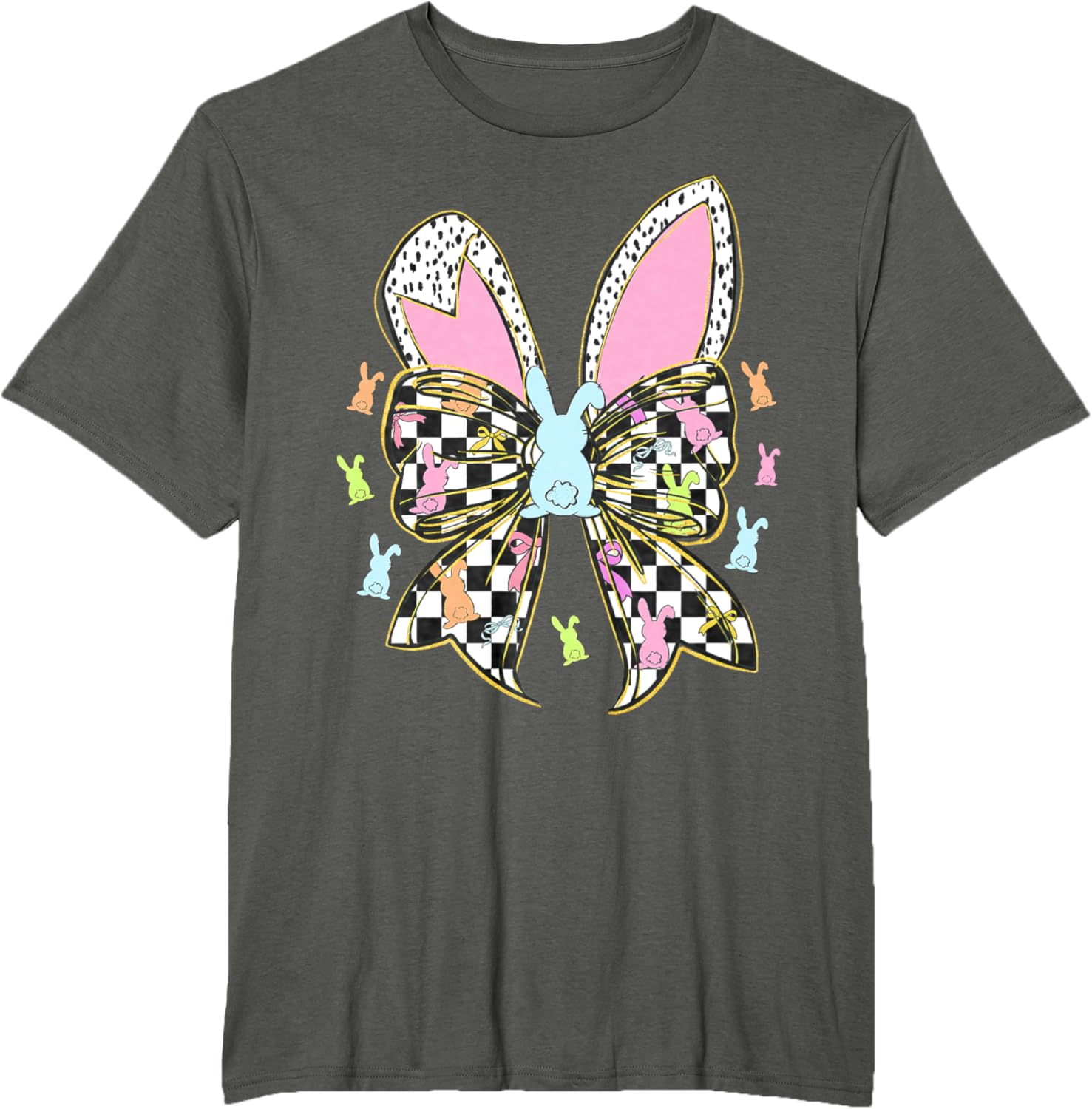 Cute Bunny Coquette Bow Rabbit Easter Day Women Girls Kids T-Shirt