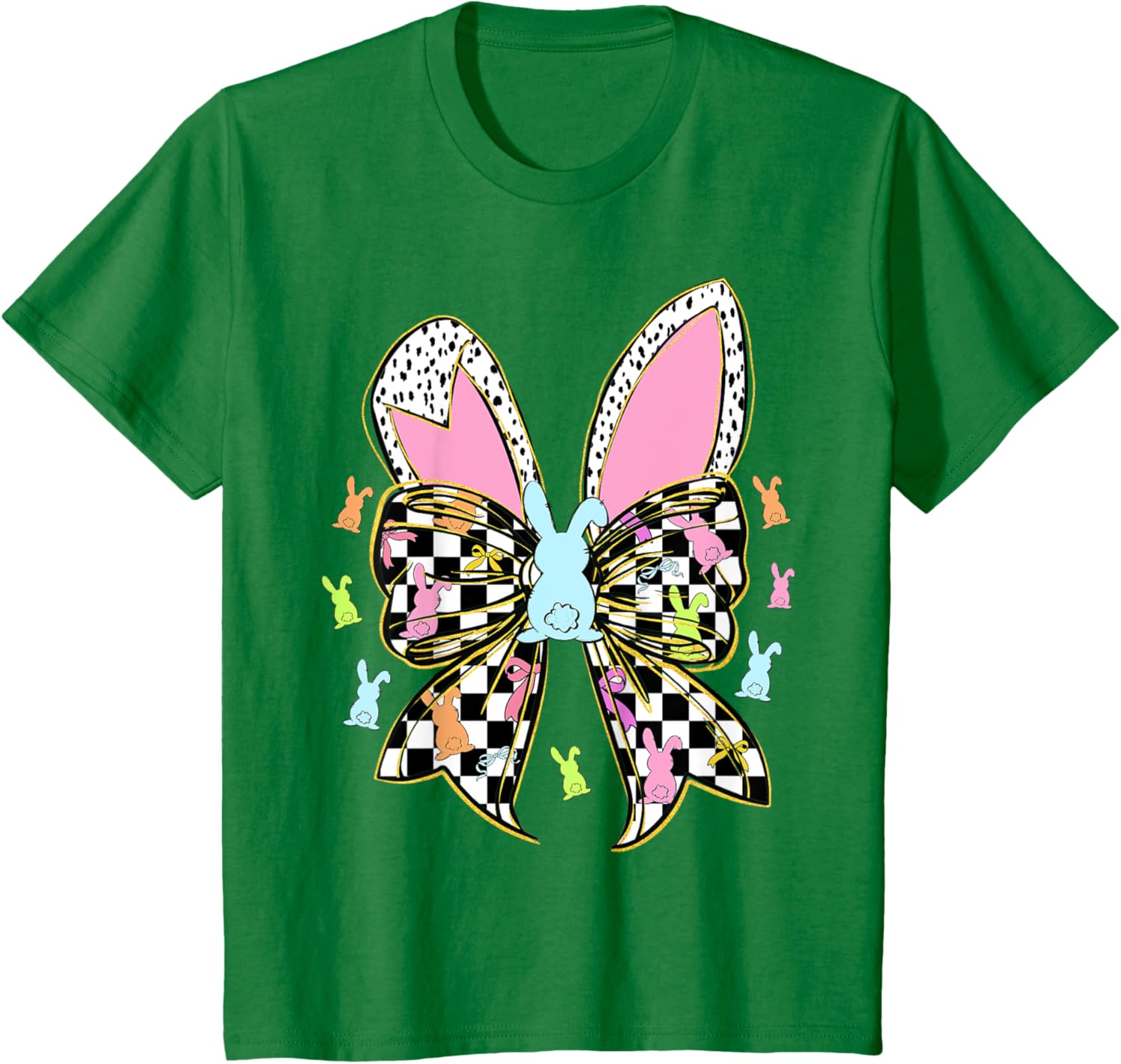 Cute Bunny Coquette Bow Rabbit Easter Day Women Girls Kids T-Shirt