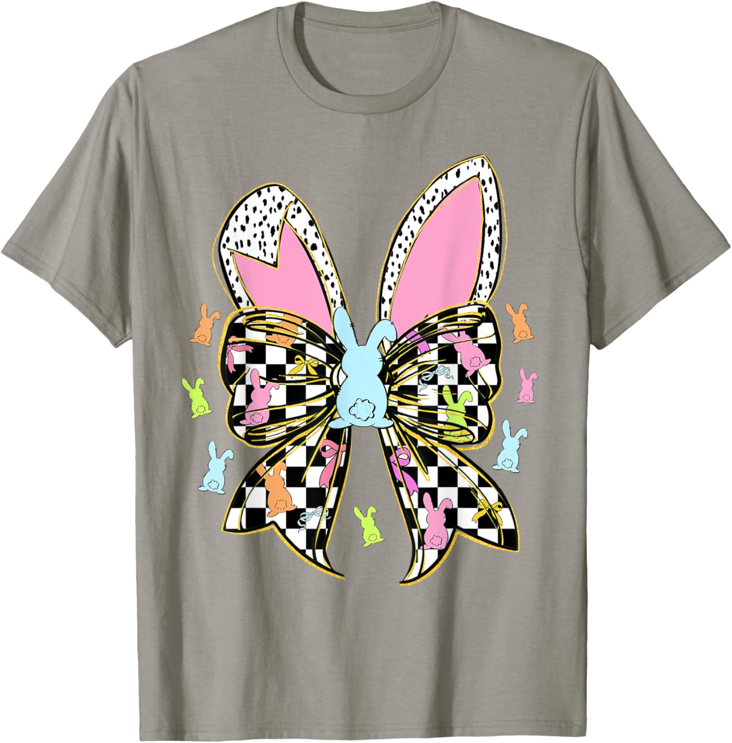 Cute Bunny Coquette Bow Rabbit Easter Day Women Girls Kids T-Shirt