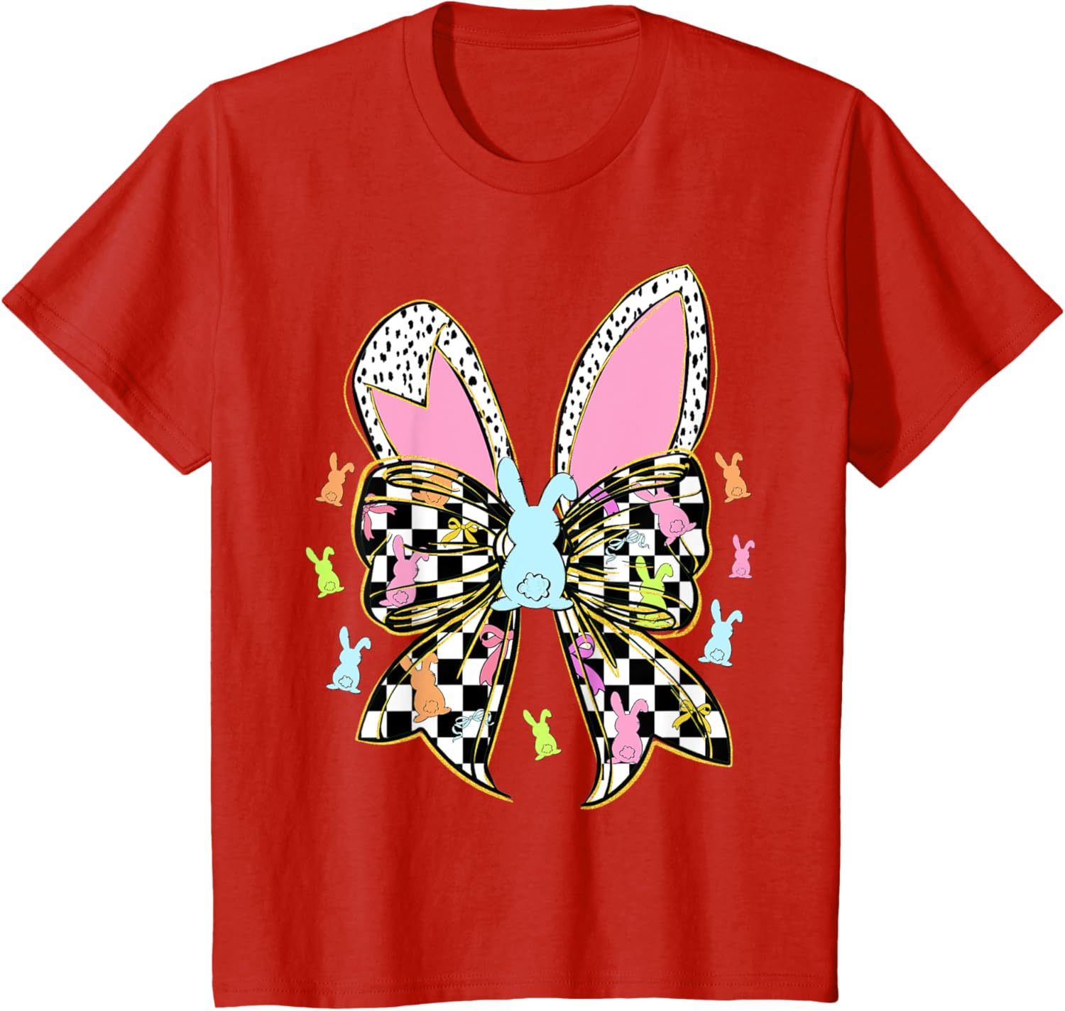 Cute Bunny Coquette Bow Rabbit Easter Day Women Girls Kids T-Shirt