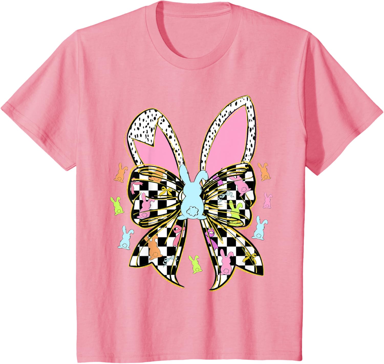 Cute Bunny Coquette Bow Rabbit Easter Day Women Girls Kids T-Shirt