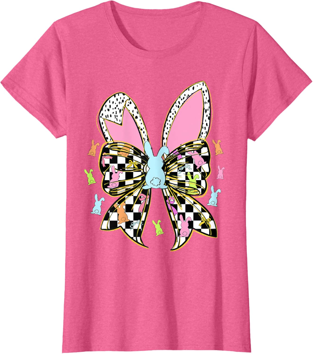 Cute Bunny Coquette Bow Rabbit Easter Day Women Girls Kids T-Shirt