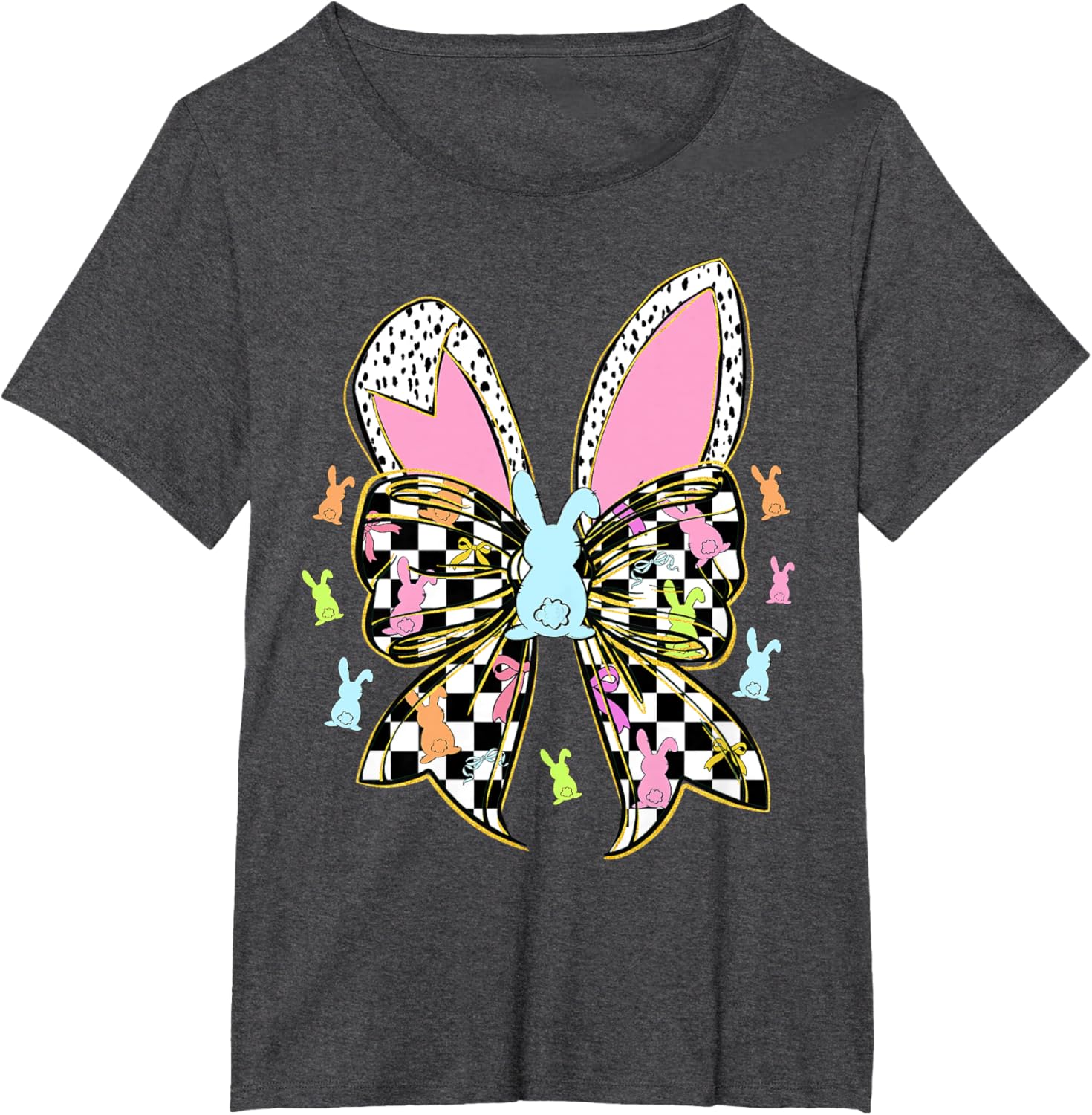 Cute Bunny Coquette Bow Rabbit Easter Day Women Girls Kids T-Shirt