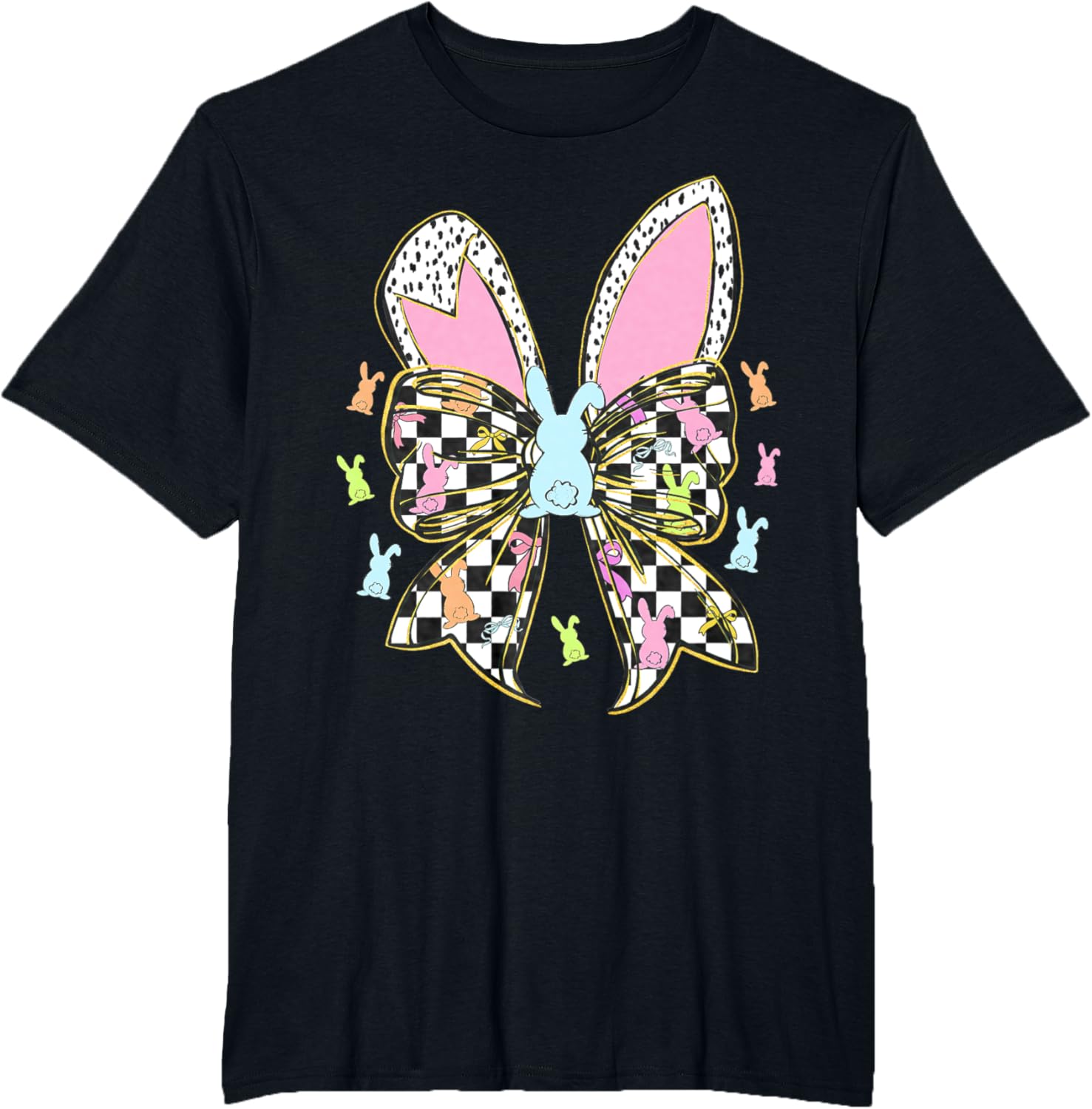 Cute Bunny Coquette Bow Rabbit Easter Day Women Girls Kids T-Shirt