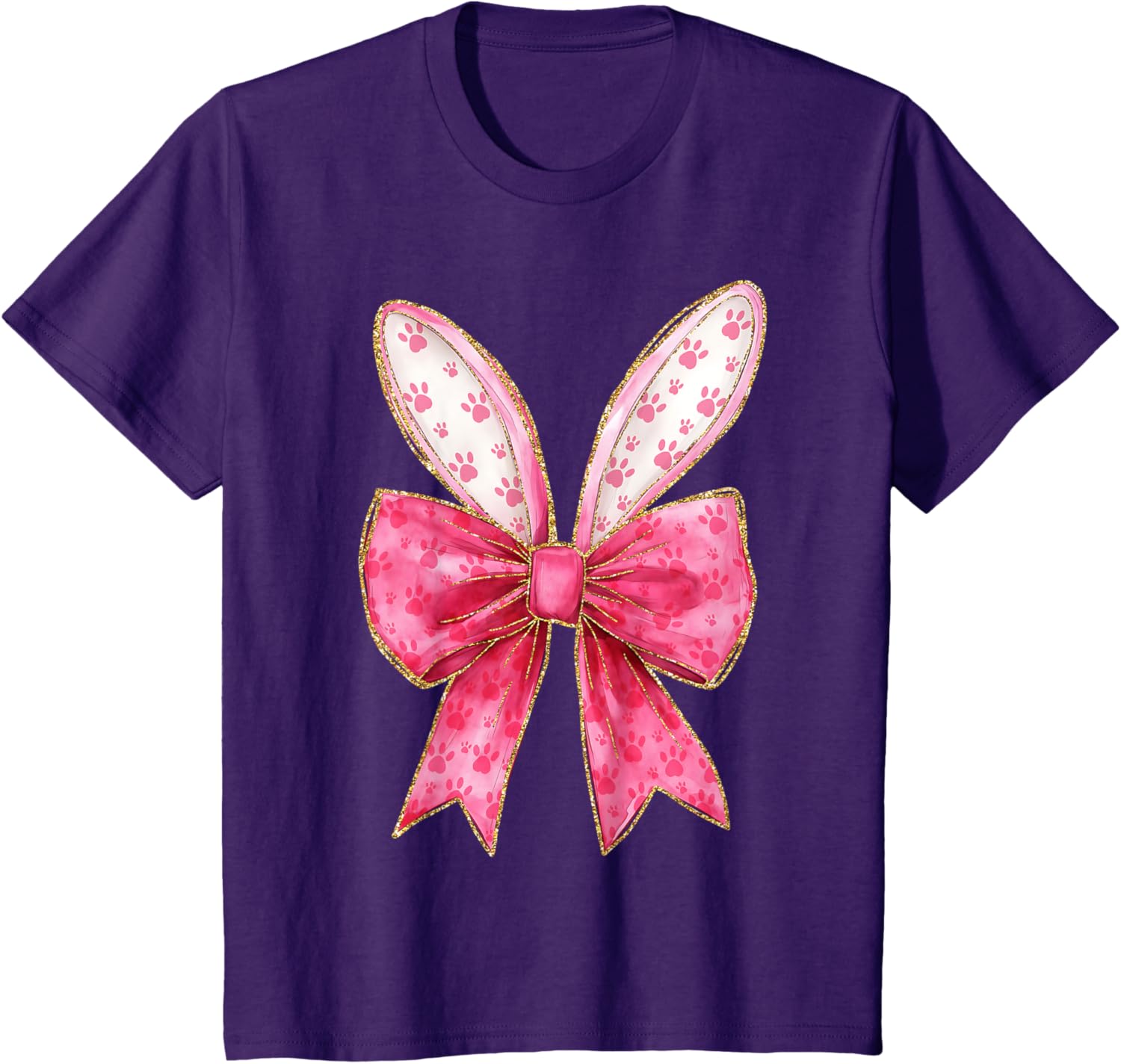 Cute Bunny Ears Coquette Bow Girls Kids Happy Easter Day T-Shirt