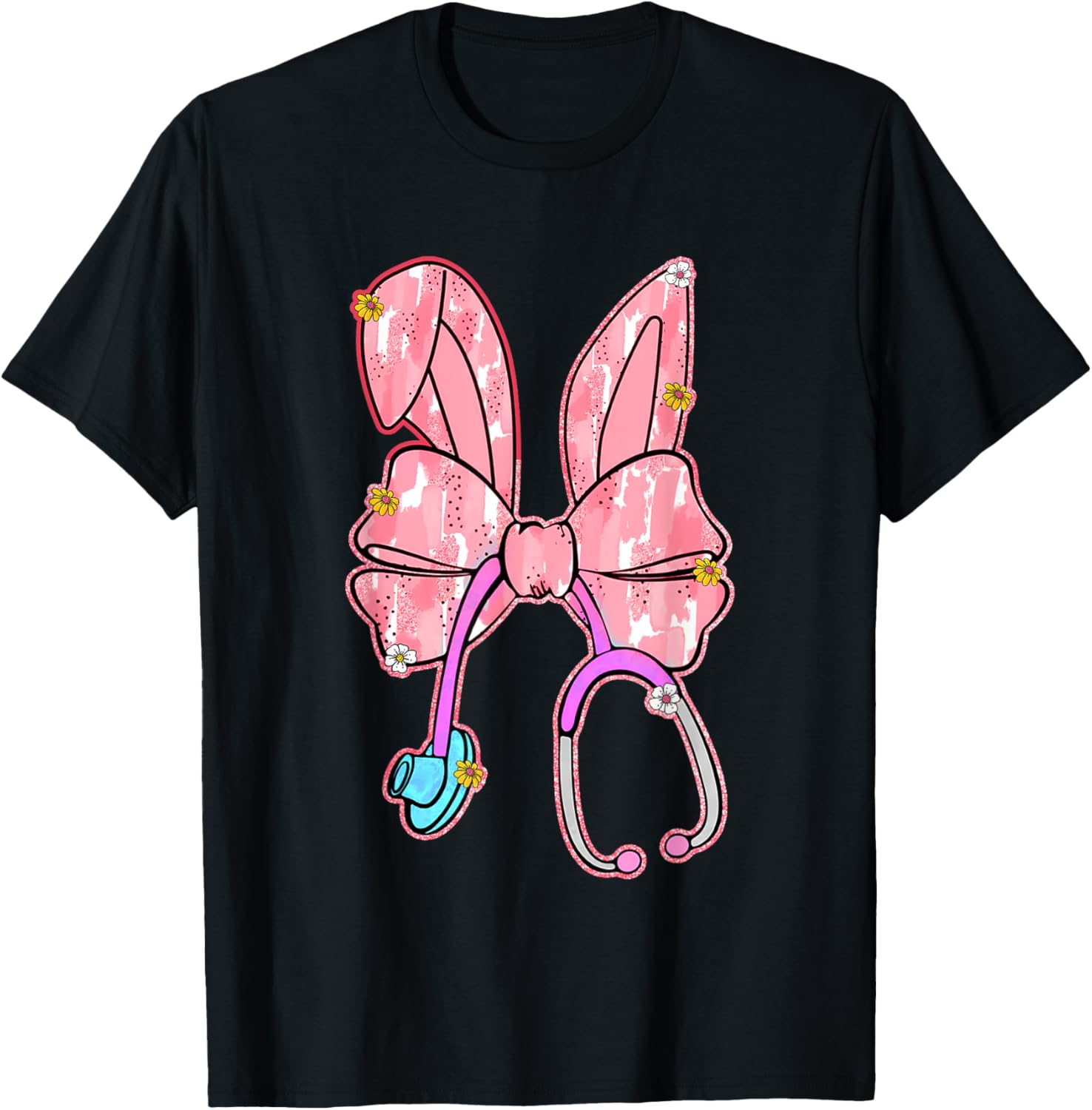 Cute Bunny Nurse Coquette Stethoscope Nurse Easter Clothing T-Shirt