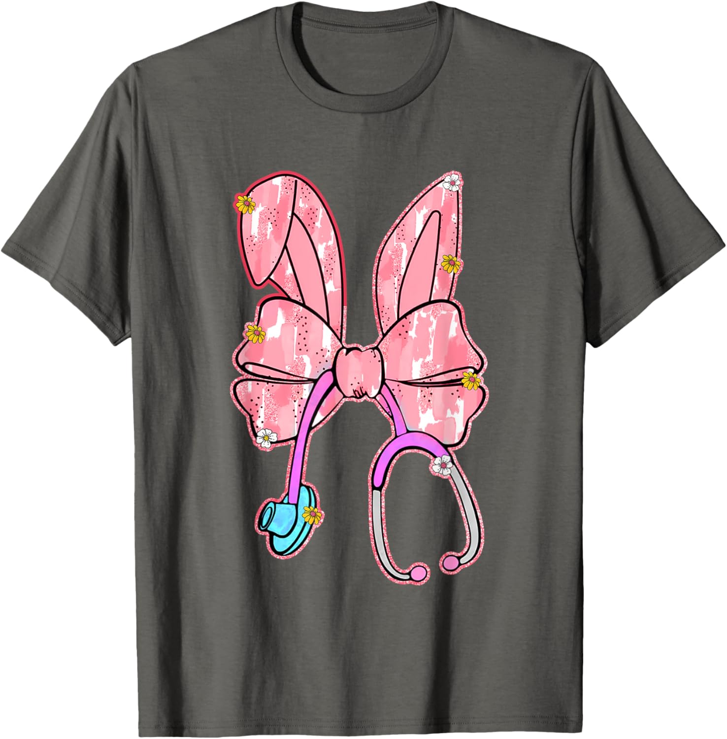 Cute Bunny Nurse Coquette Stethoscope Nurse Easter Clothing T-Shirt