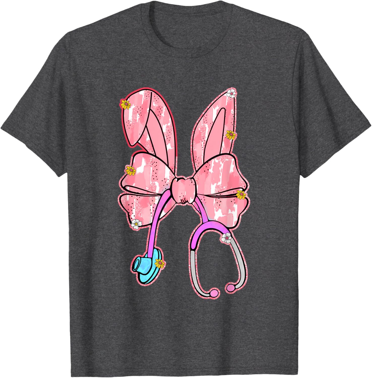 Cute Bunny Nurse Coquette Stethoscope Nurse Easter Clothing T-Shirt