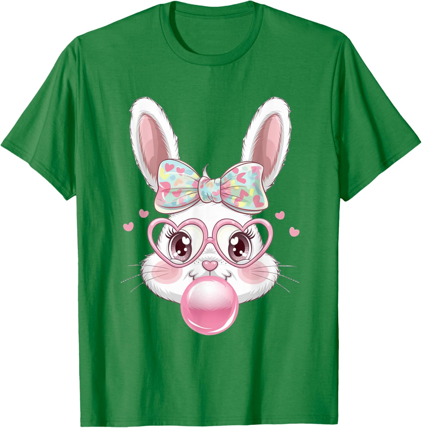 Cute Bunny Rabbit Blowing Bubble Easter Bunny Coquette Bow T-Shirt