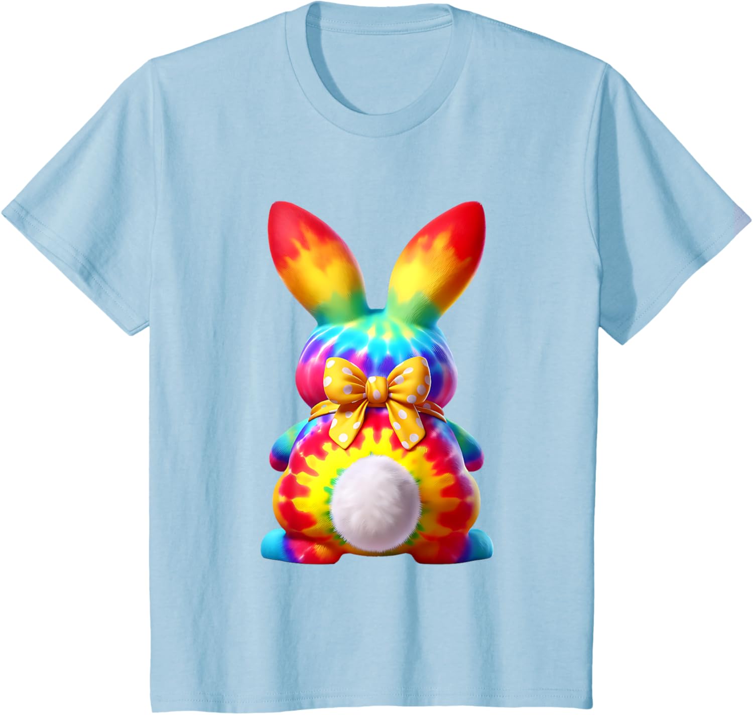 Cute Bunny Rabbit Coquette Bow Floral Girl Happy Easter Day T-Shirt