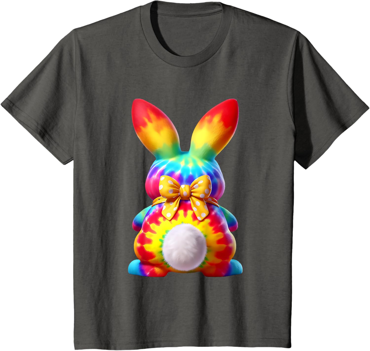 Cute Bunny Rabbit Coquette Bow Floral Girl Happy Easter Day T-Shirt