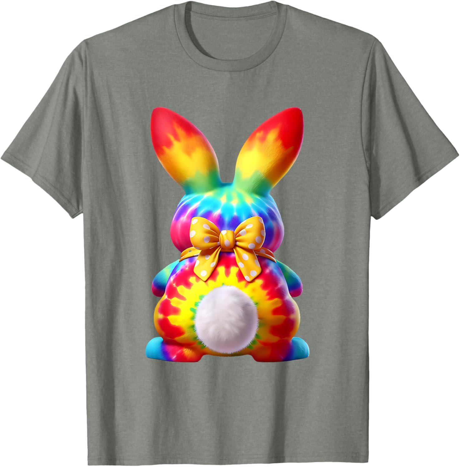 Cute Bunny Rabbit Coquette Bow Floral Girl Happy Easter Day T-Shirt