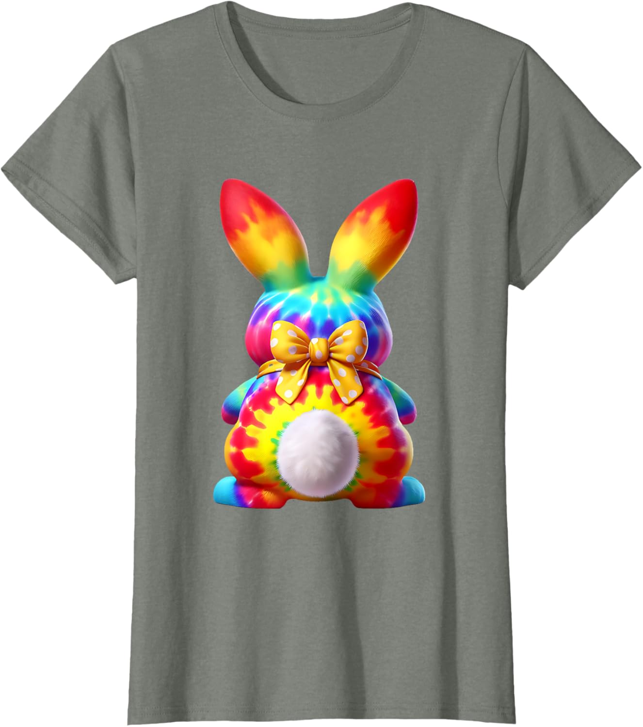 Cute Bunny Rabbit Coquette Bow Floral Girl Happy Easter Day T-Shirt