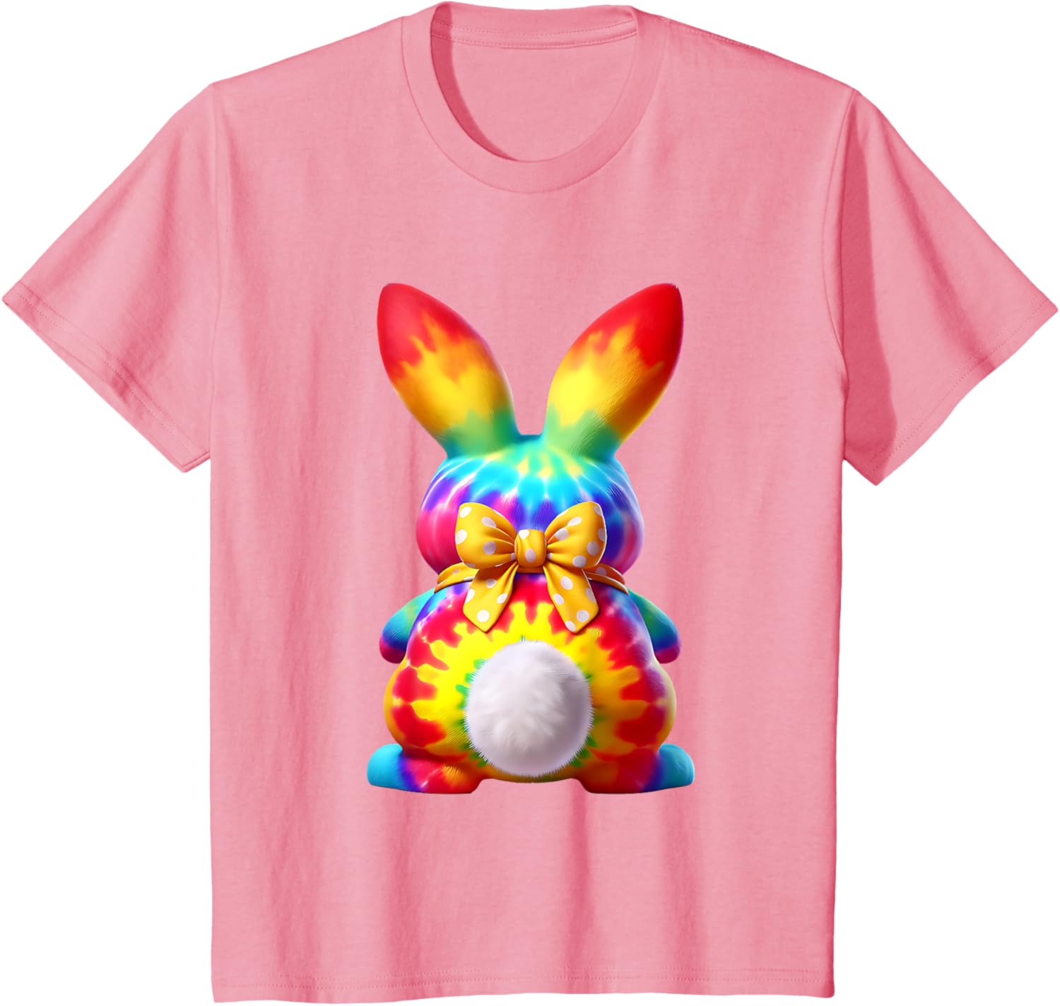 Cute Bunny Rabbit Coquette Bow Floral Girl Happy Easter Day T-Shirt