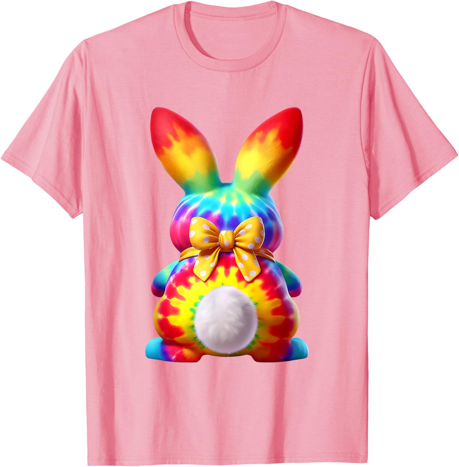 Cute Bunny Rabbit Coquette Bow Floral Girl Happy Easter Day T-Shirt