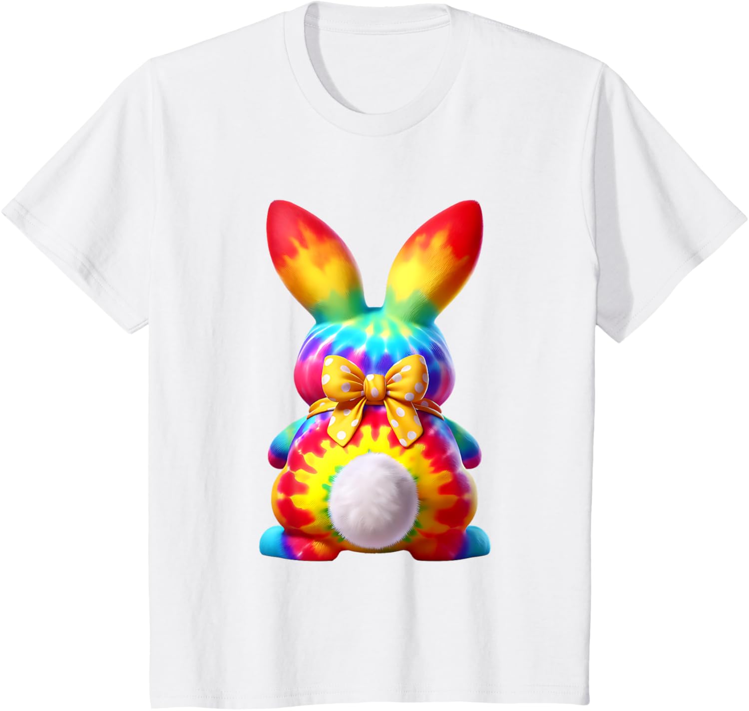 Cute Bunny Rabbit Coquette Bow Floral Girl Happy Easter Day T-Shirt