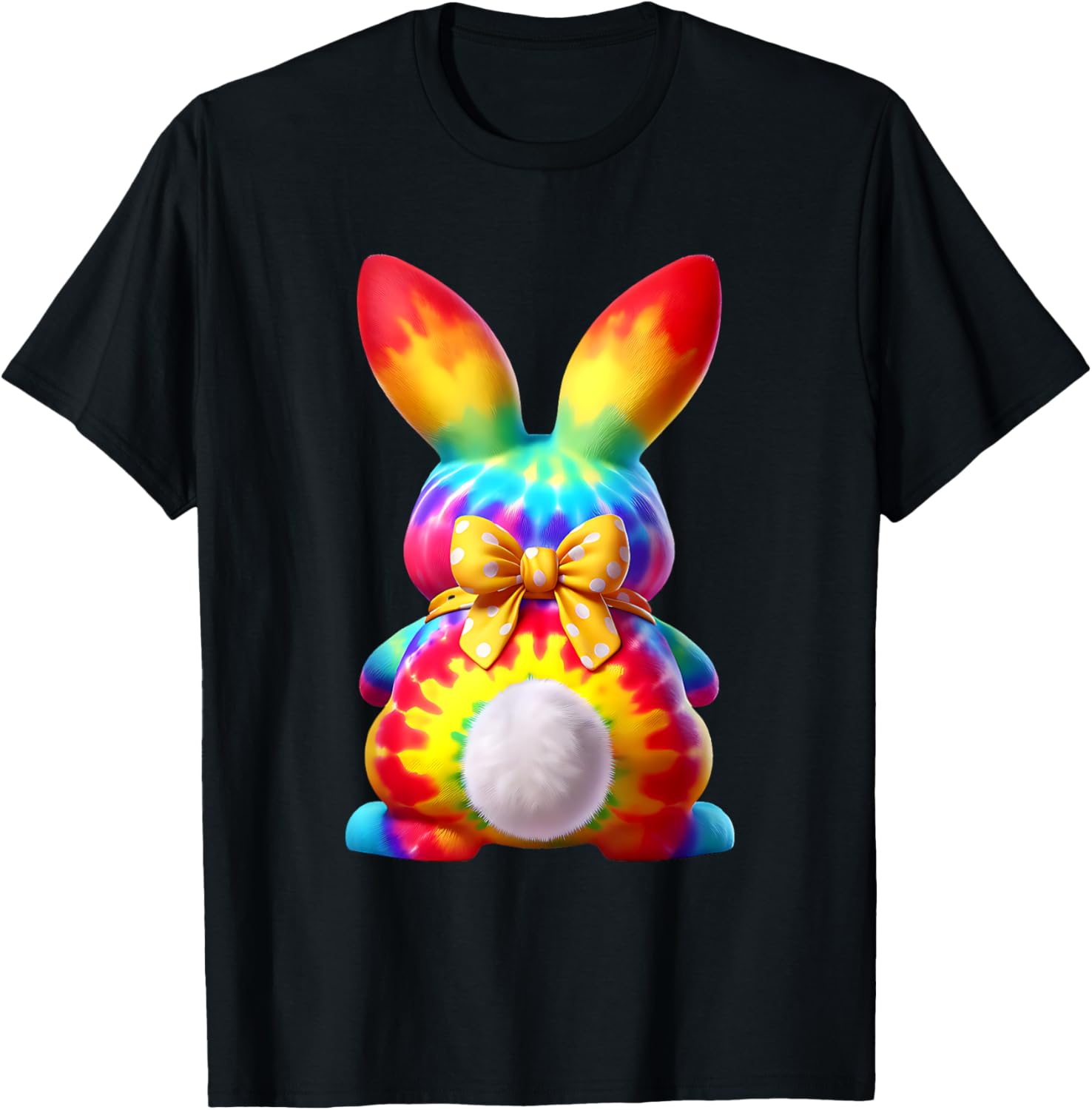 Cute Bunny Rabbit Coquette Bow Floral Girl Happy Easter Day T-Shirt