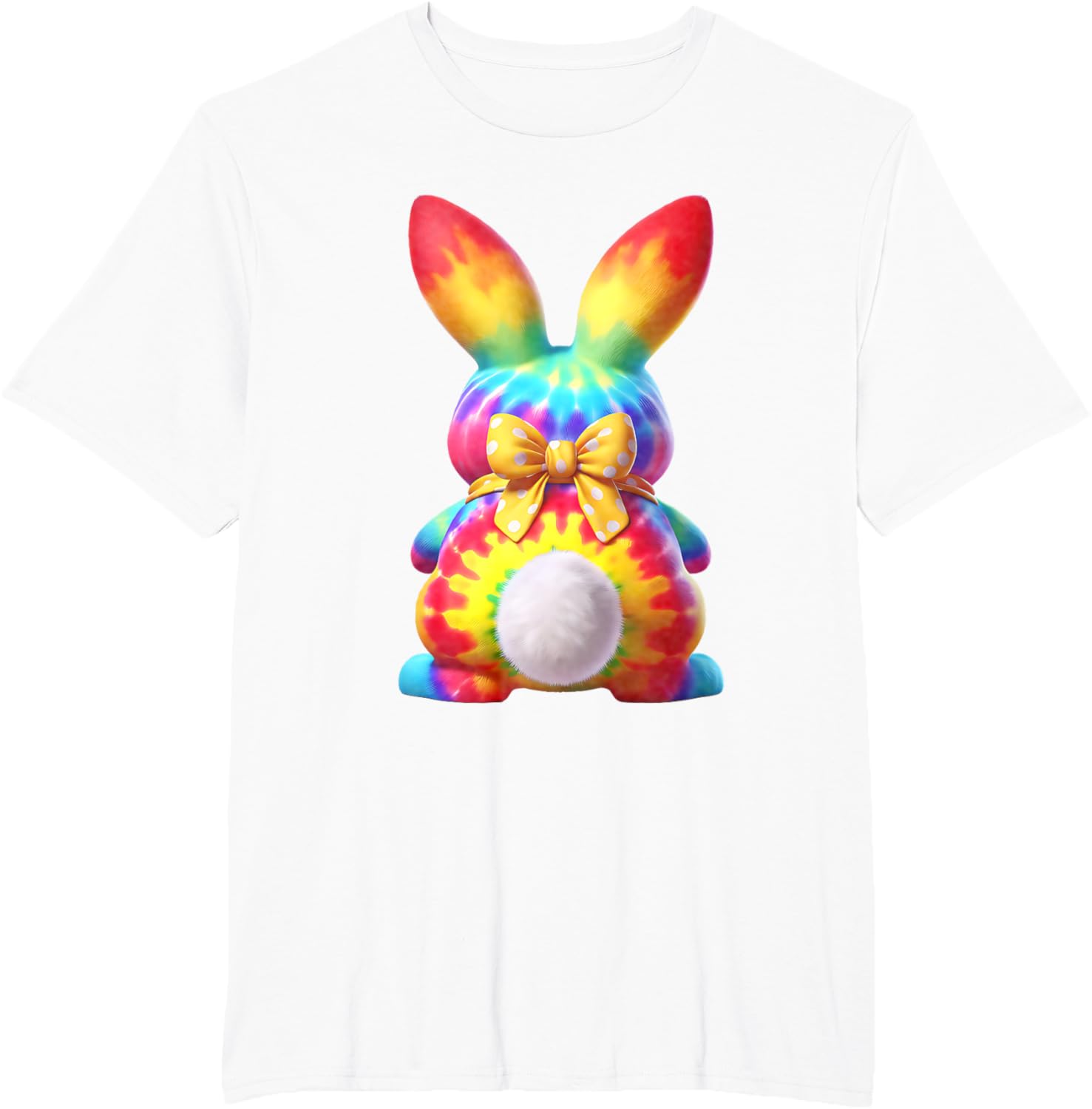 Cute Bunny Rabbit Coquette Bow Floral Girl Happy Easter Day T-Shirt