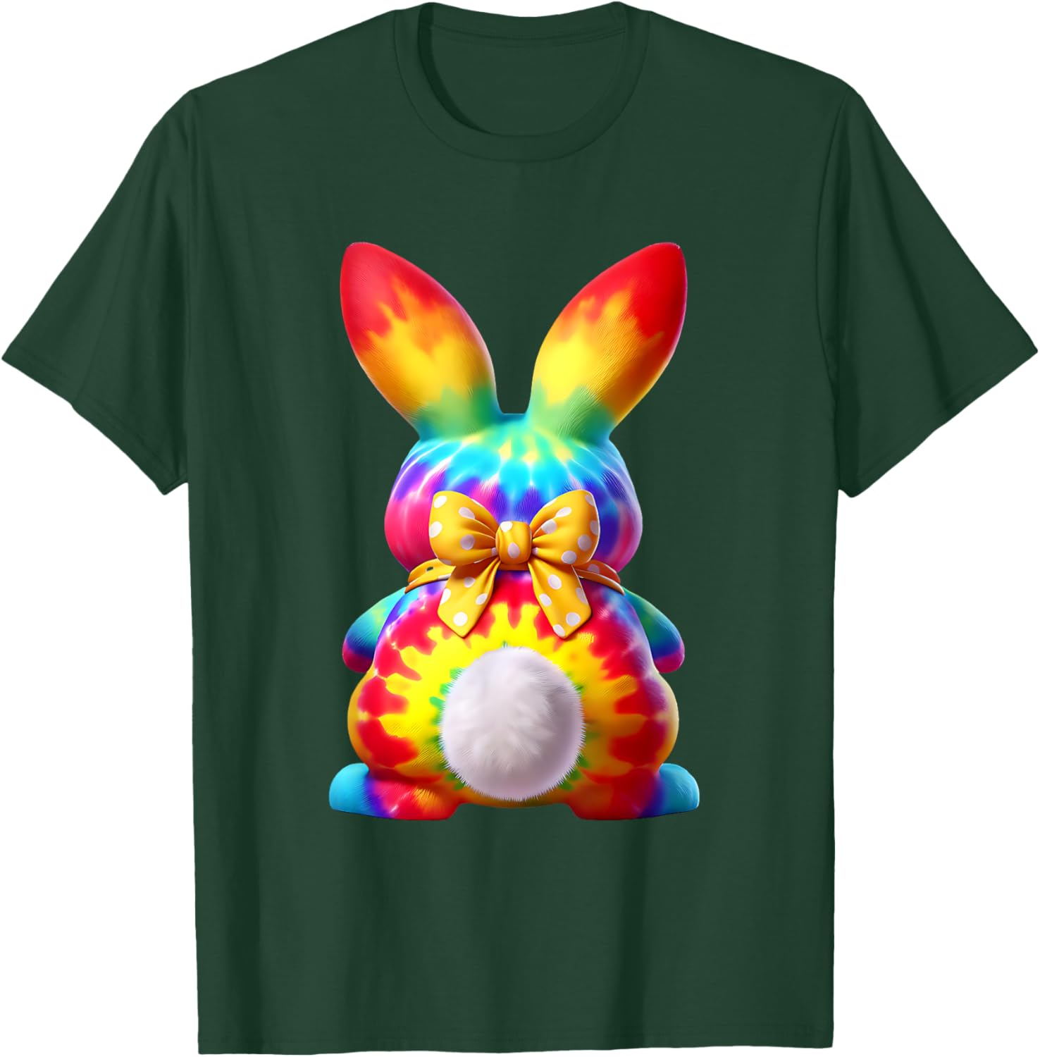 Cute Bunny Rabbit Coquette Bow Floral Girl Happy Easter Day T-Shirt