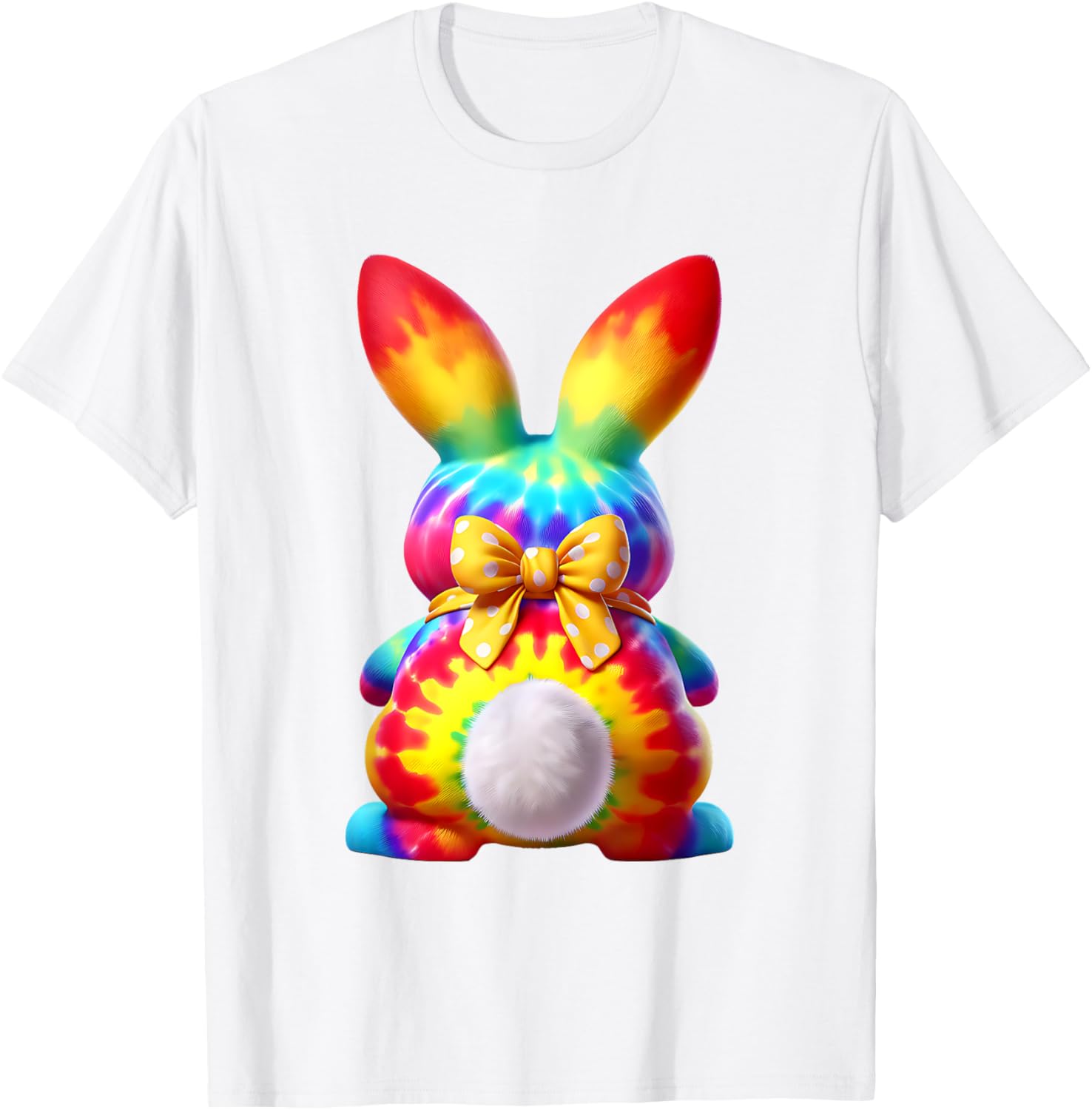 Cute Bunny Rabbit Coquette Bow Floral Girl Happy Easter Day T-Shirt