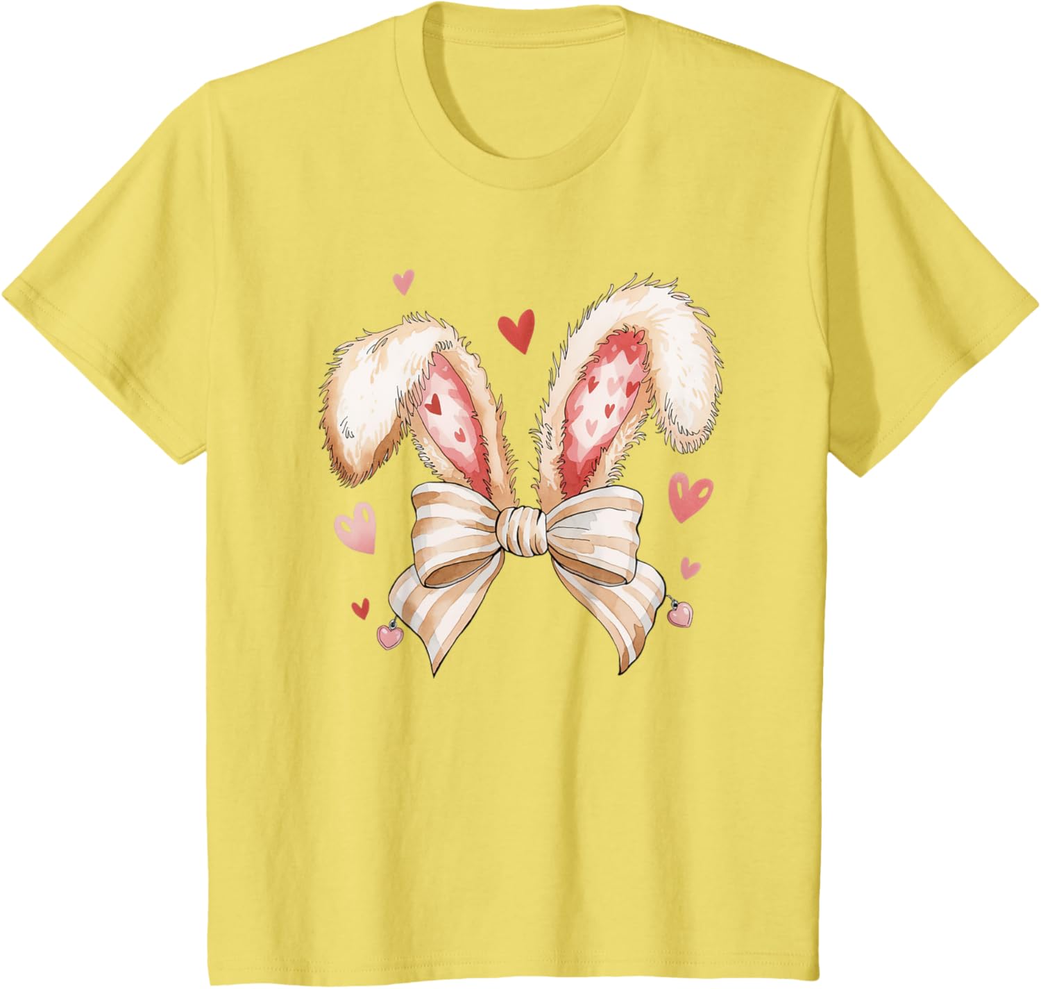 Cute Bunny Rabbit Coquette Easter Bow Bunny and Ears Easter T-Shirt