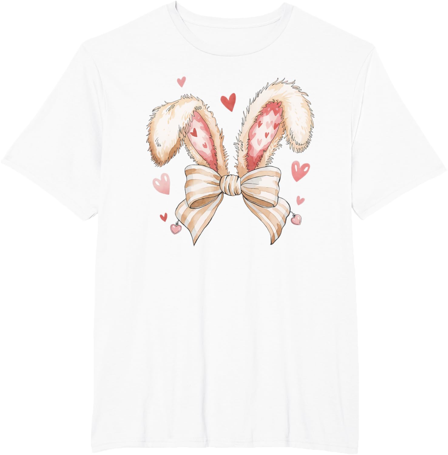 Cute Bunny Rabbit Coquette Easter Bow Bunny and Ears Easter T-Shirt