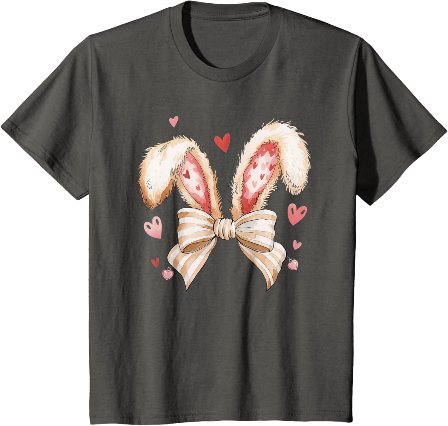 Cute Bunny Rabbit Coquette Easter Bow Bunny and Ears Easter T-Shirt