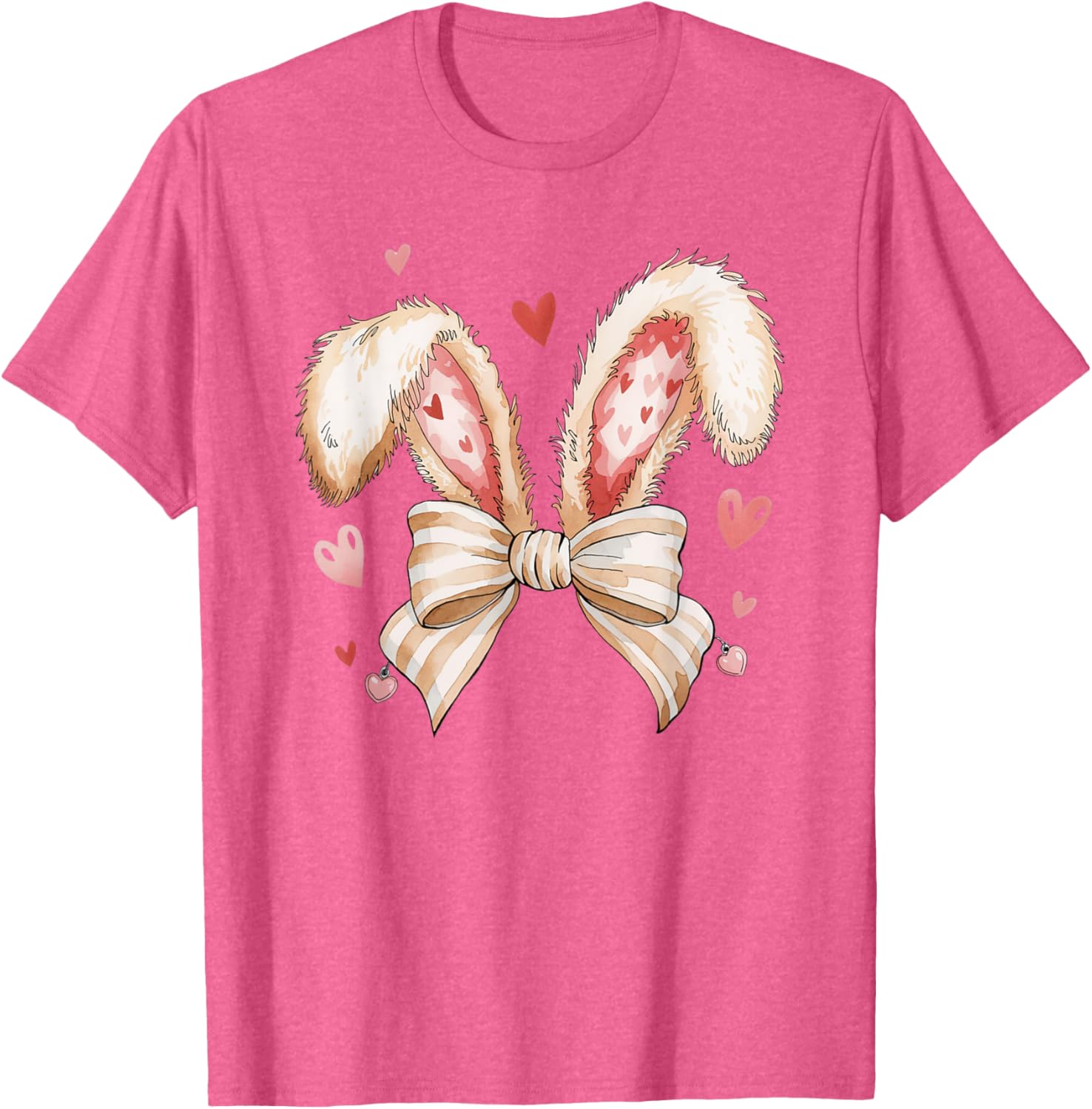 Cute Bunny Rabbit Coquette Easter Bow Bunny and Ears Easter T-Shirt