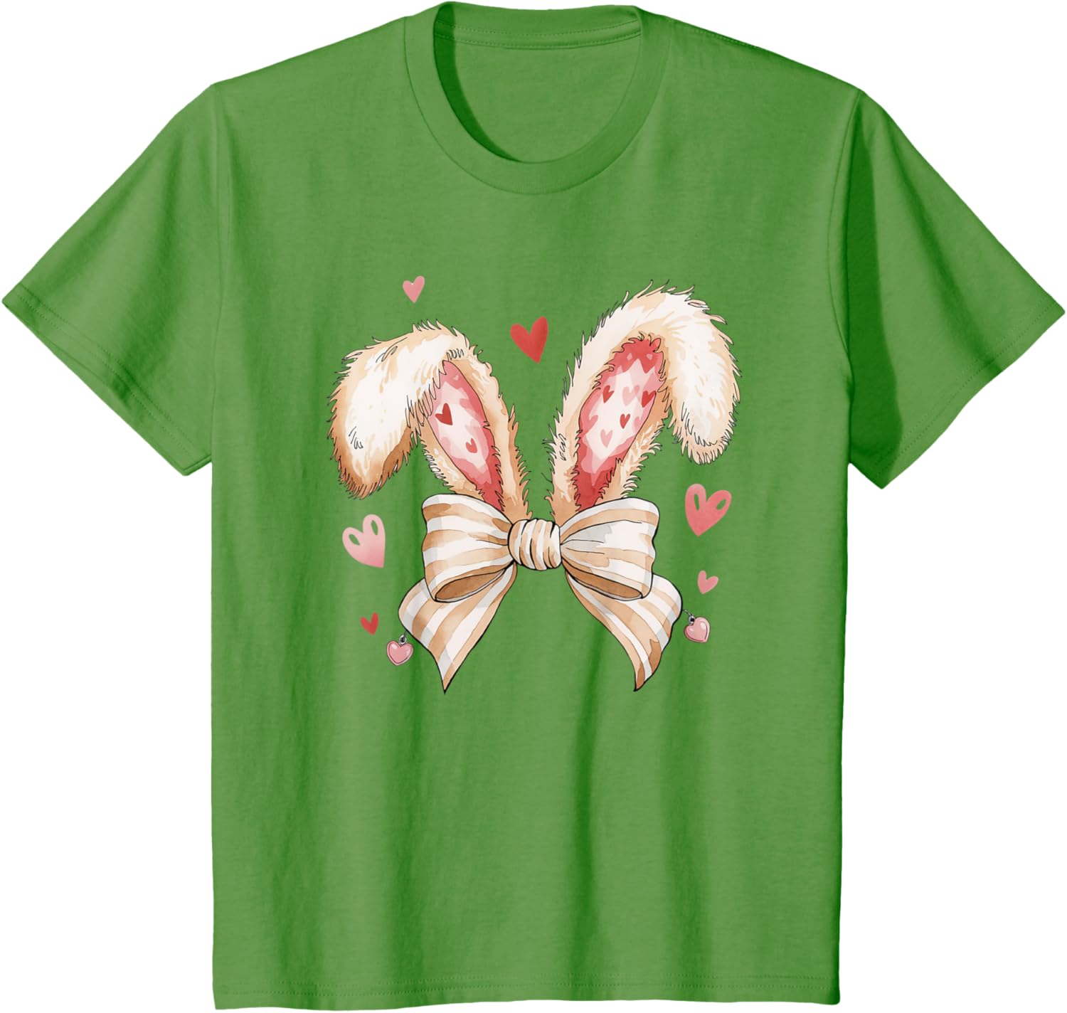 Cute Bunny Rabbit Coquette Easter Bow Bunny and Ears Easter T-Shirt