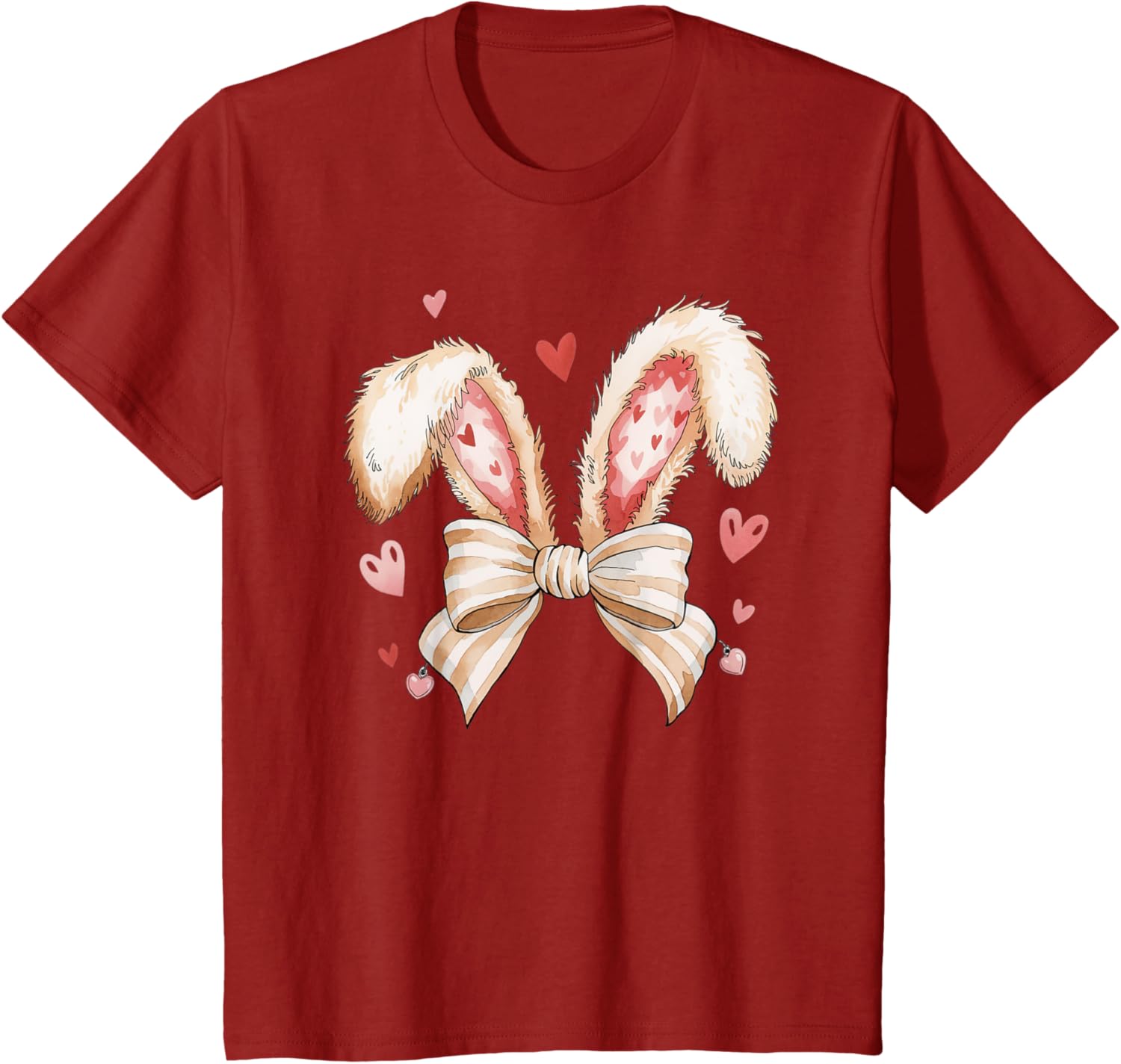 Cute Bunny Rabbit Coquette Easter Bow Bunny and Ears Easter T-Shirt