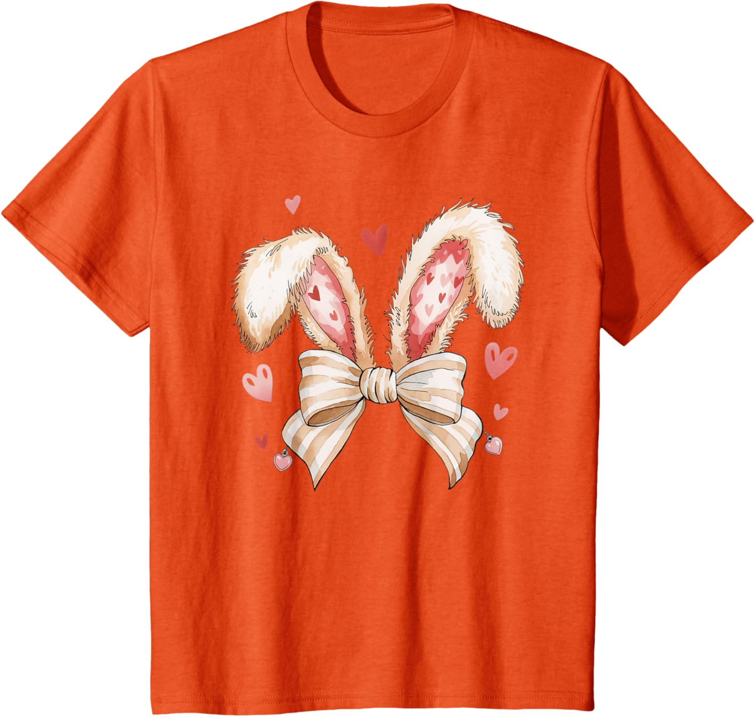 Cute Bunny Rabbit Coquette Easter Bow Bunny and Ears Easter T-Shirt